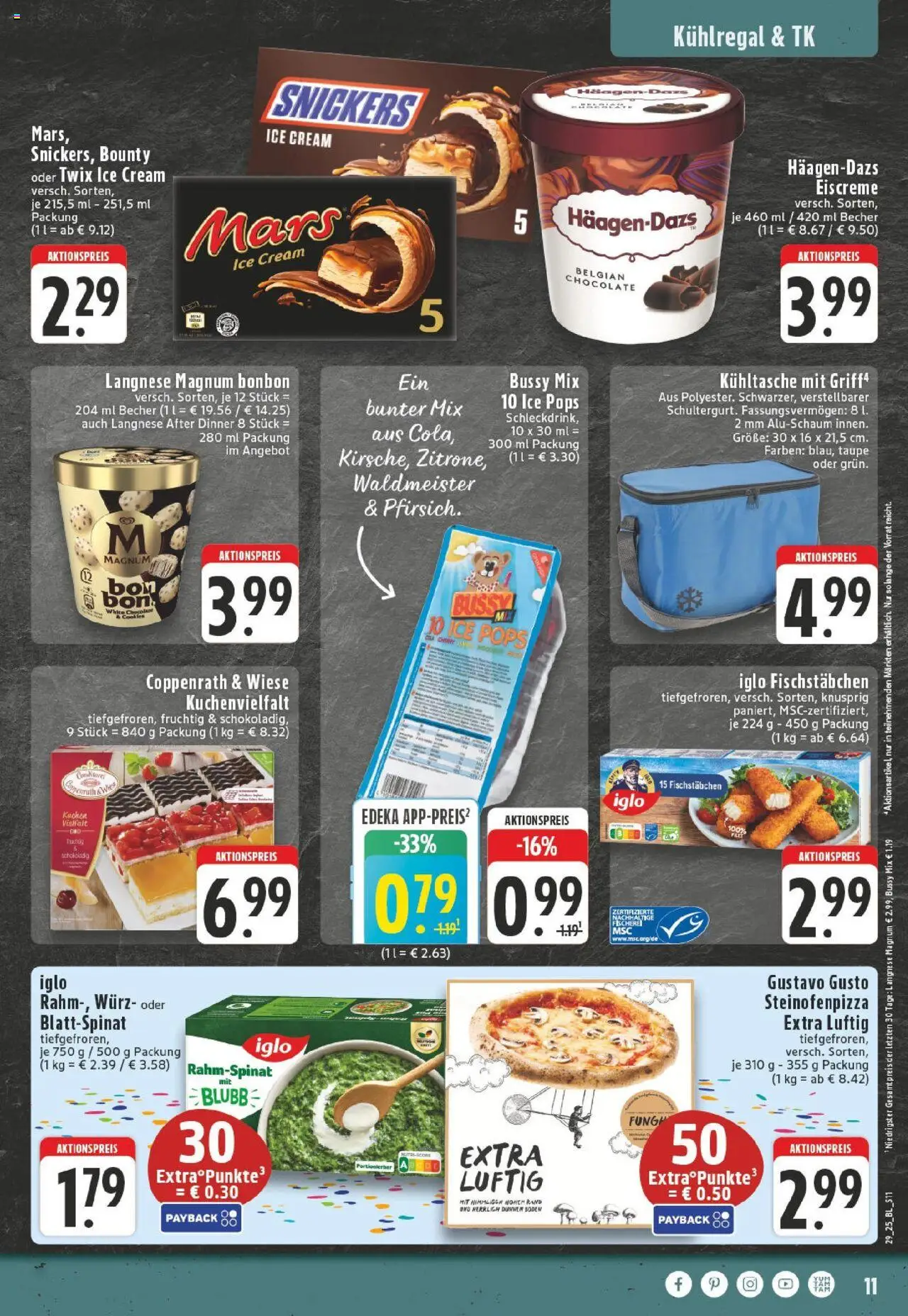 Edeka prospekt Versmold	 - gültig ab dem 13.07.2025 | Seite: 11 | Produkte: Langnese, Eiscreme, Mars, Kuchen