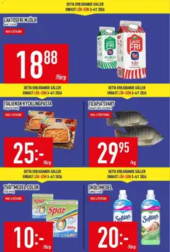 Matdax - erbjudanden - Förhandsvisning av reklamblad från butik Matdax aktuell från 29.12.2025 | Sida: 8 | Produkter: Tvättmedel, Sköljmedel, Galler, Mjölk