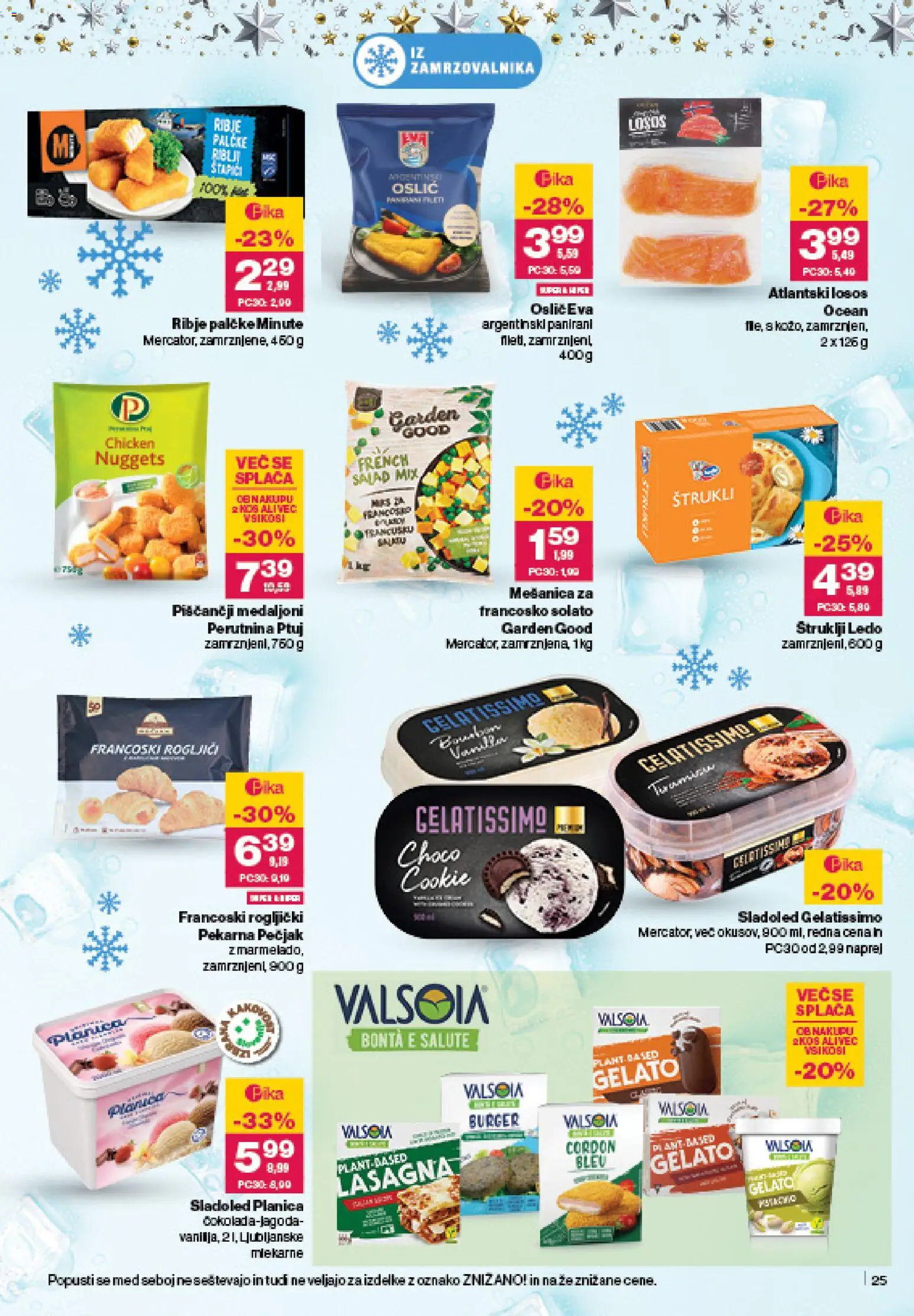 Novi Mercator katalog ponudbe – veljaven od 18.12.2025 | Stran: 25 | Izdelki: Štruklji, Oslič, Rogljički, Sladoled
