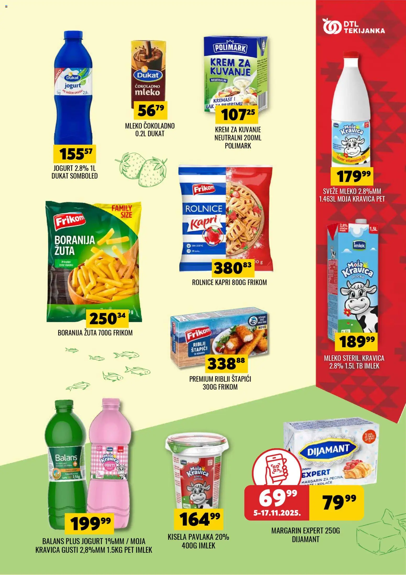 Tekijanka katalog - važi od 05.11.2025 | Strana: 5 | Proizvode: Riblji štapići, Moja kravica, Margarin, Pavlaka