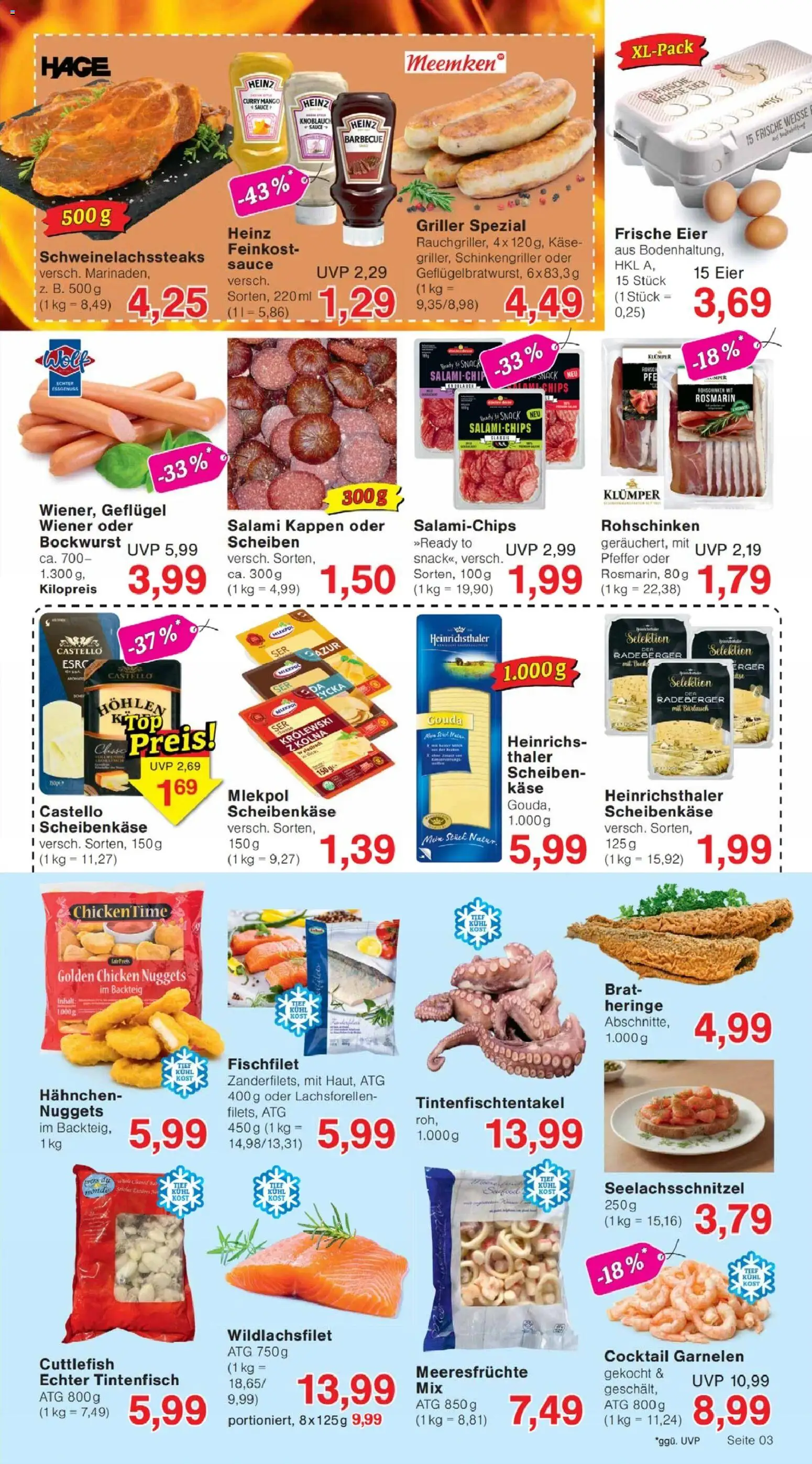 Jawoll Prospekt – gültig ab 30.03.2026 | Seite: 3 | Produkte: Garnelen, Tintenfisch, Mango, Salami