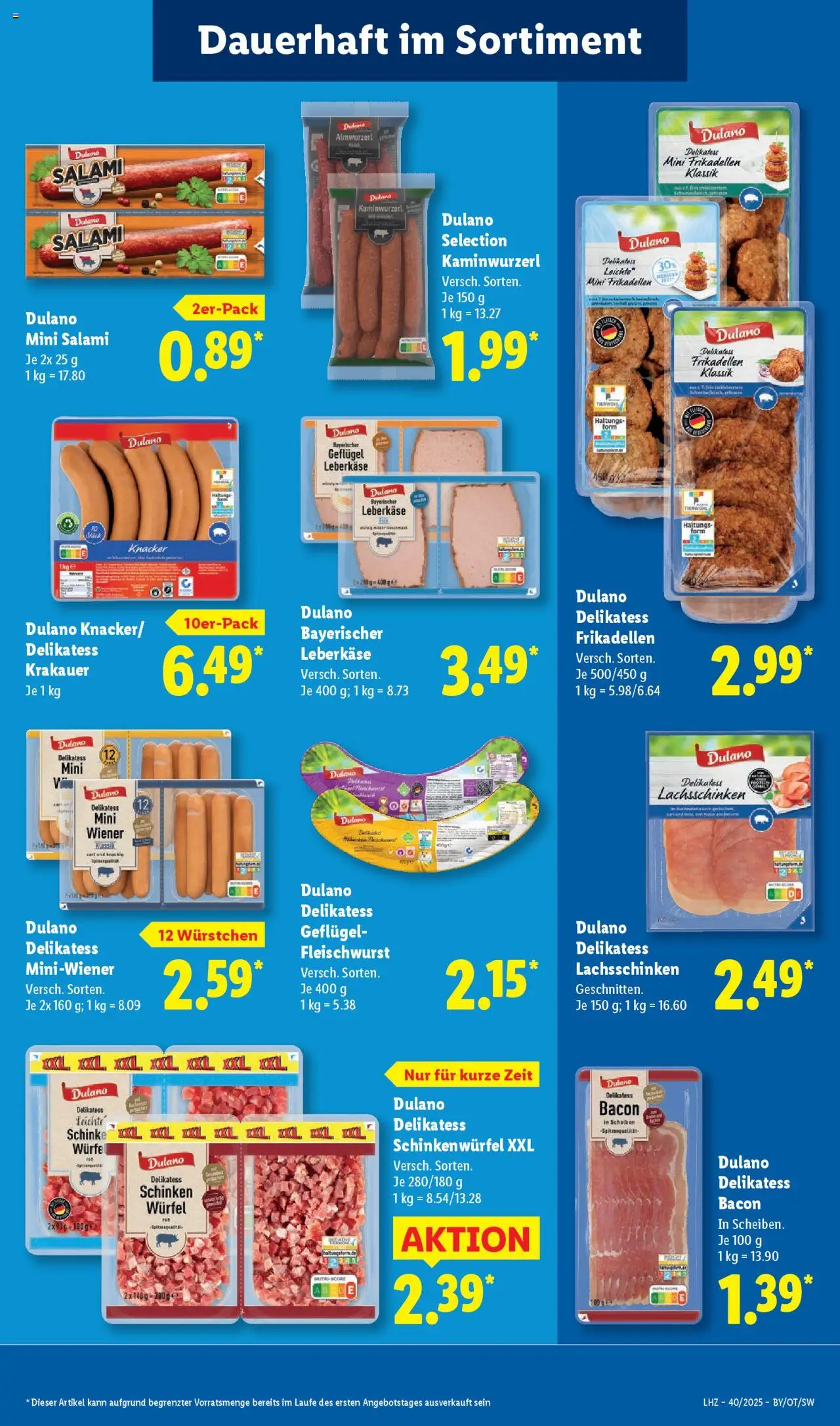 Lidl Prospekt Nagold – gültig ab 29.09.2025 | Seite: 17 | Produkte: Salami, Schinken, Leberkase
