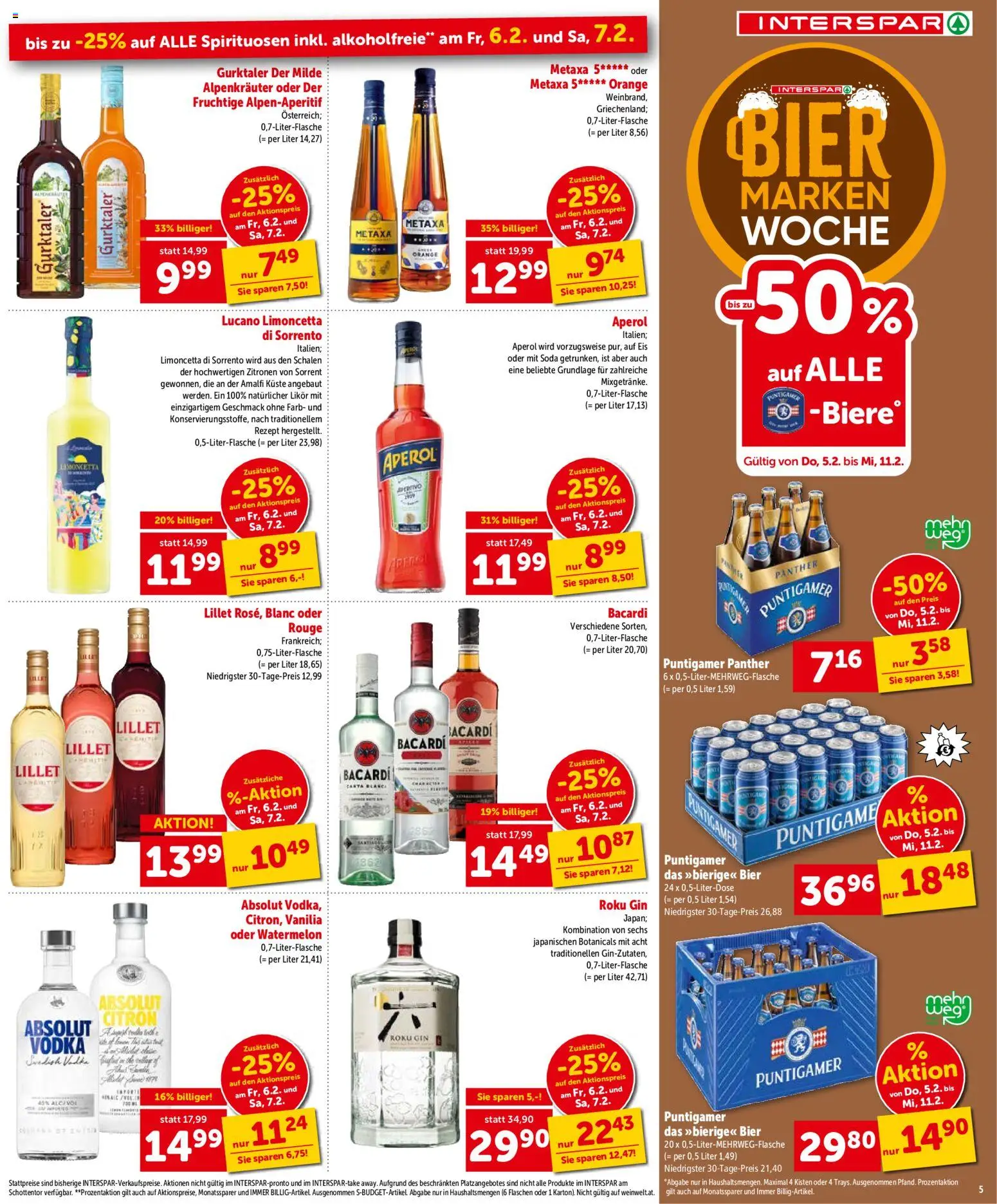 Interspar Flugblatt - Osttirol gültig ab 05.02.2026 | Seite: 6 | Produkte: Gin, Eis, Rouge, Bier