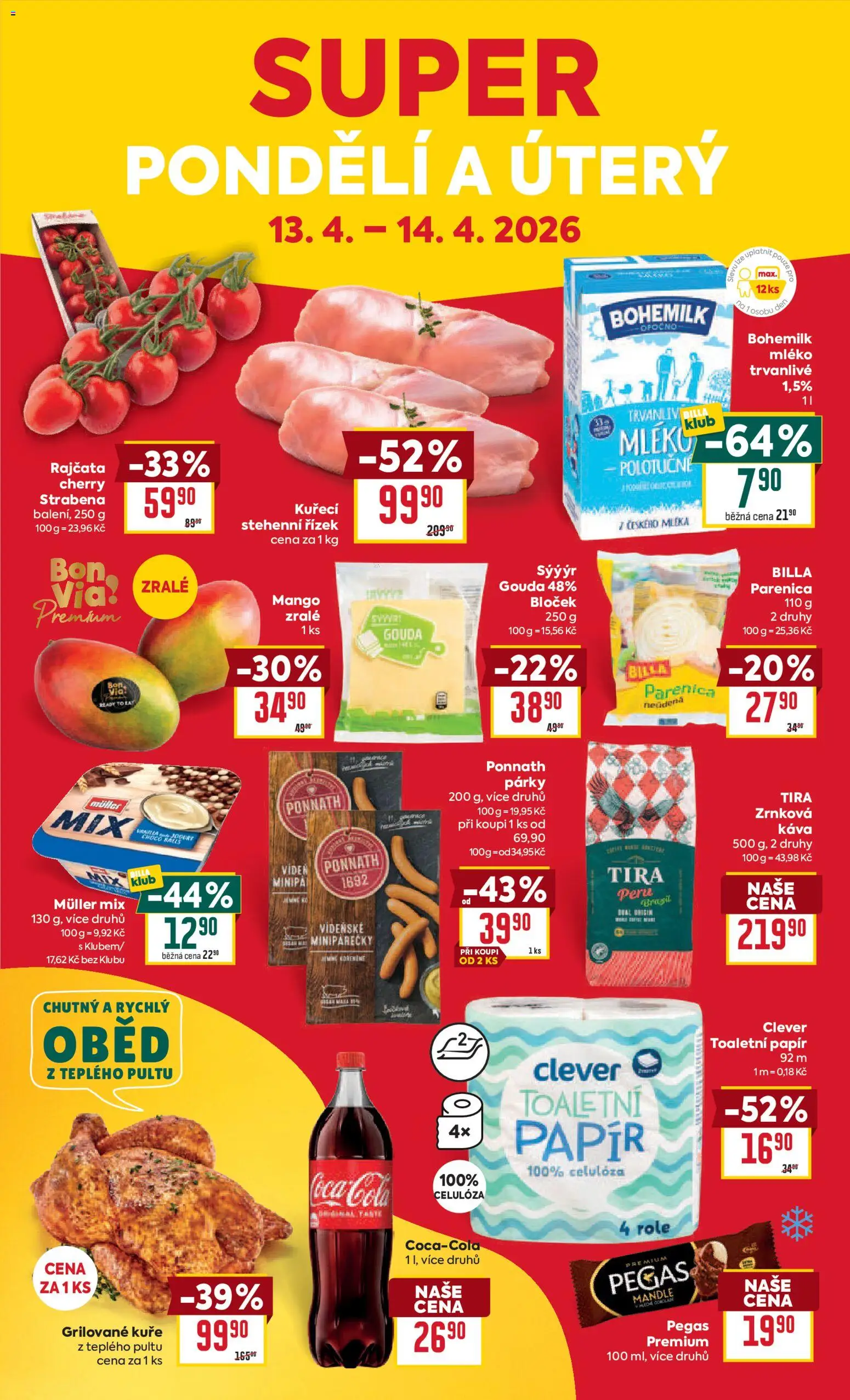 Billa Velký leták od 07.04.2026 | Strana: 30 | Produkty: Parenica, Grilované kuře, Mléko, Mandle