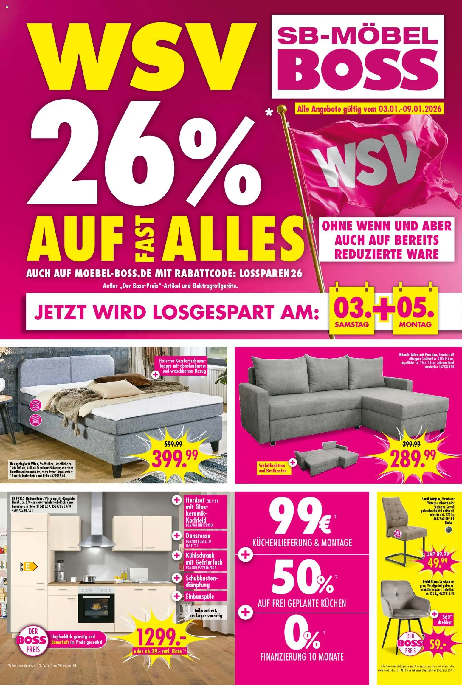 SB Möbel Boss Prospekt 	 – gültig ab 03.01.2026 | Seite: 1