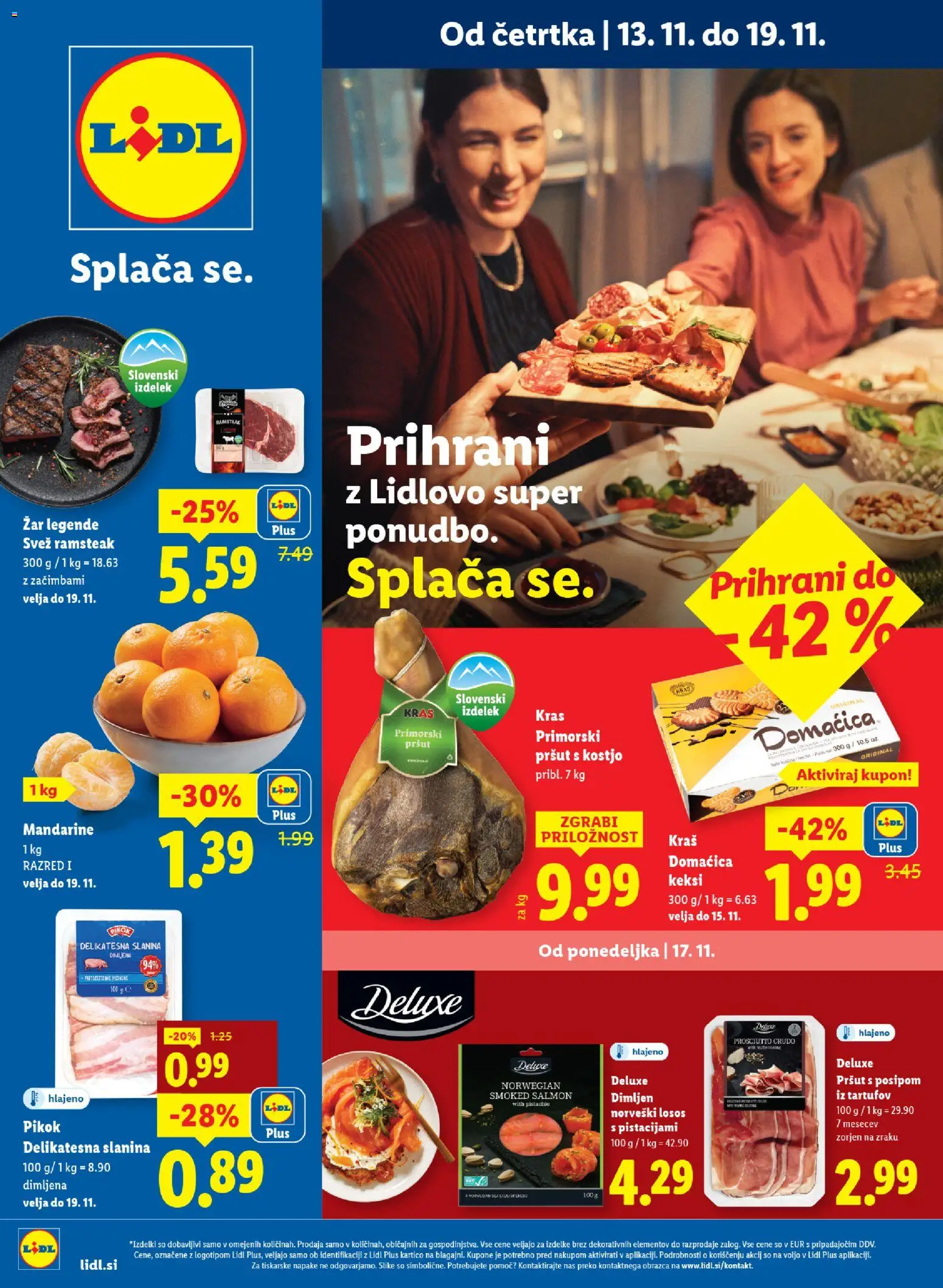 Novi Lidl katalog ponudbe – veljaven od 13.11.2025 | Stran: 1 | Izdelki: Keksi, Zar, Losos, Slanina