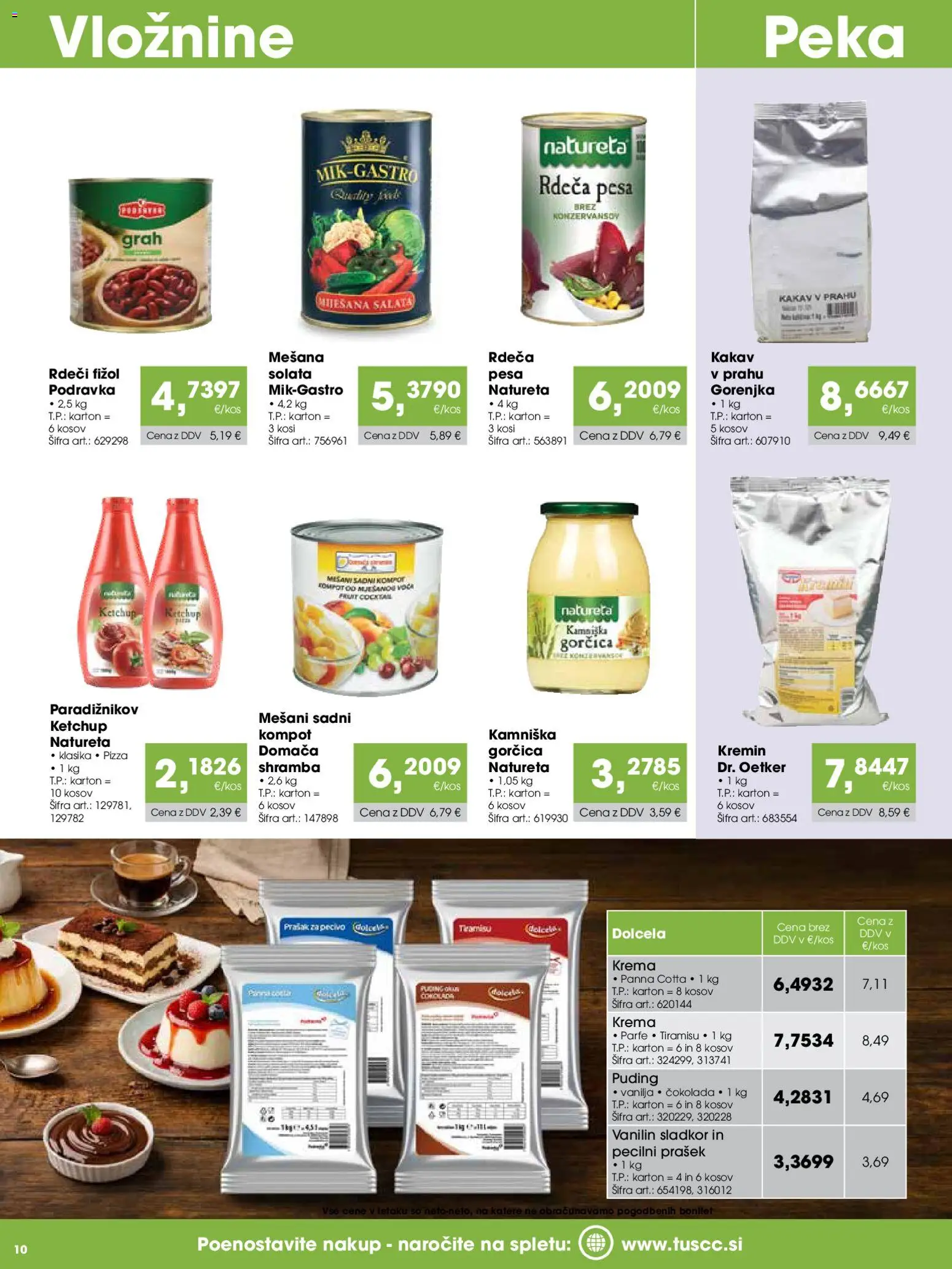Novi Tuš katalog ponudbe – veljaven od 07.04.2026 | Stran: 10 | Izdelki: Prašek, Gorčica, Krema, Cokolada