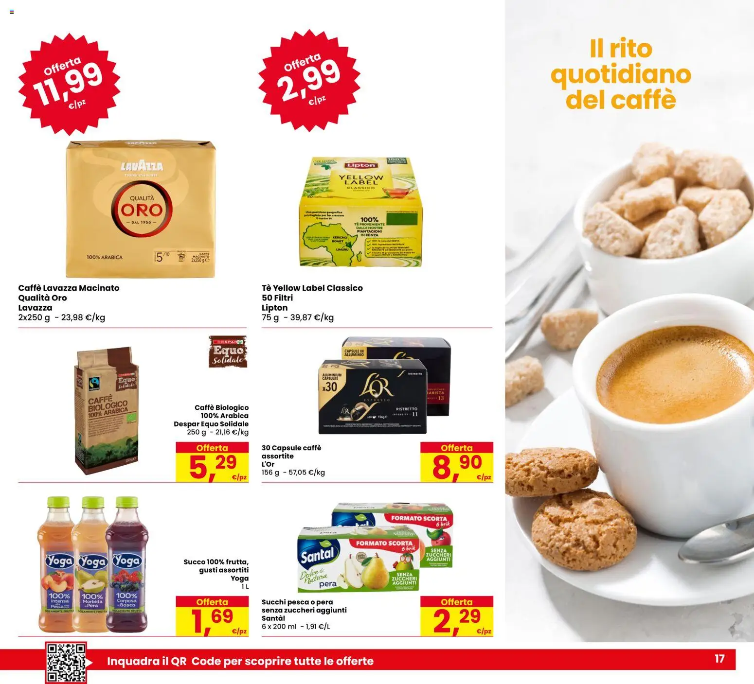 Volantino Despar del 22.01.2026 | Pagina: 17 | Prodotti: Caffè, Succo, Frutta, Lavazza