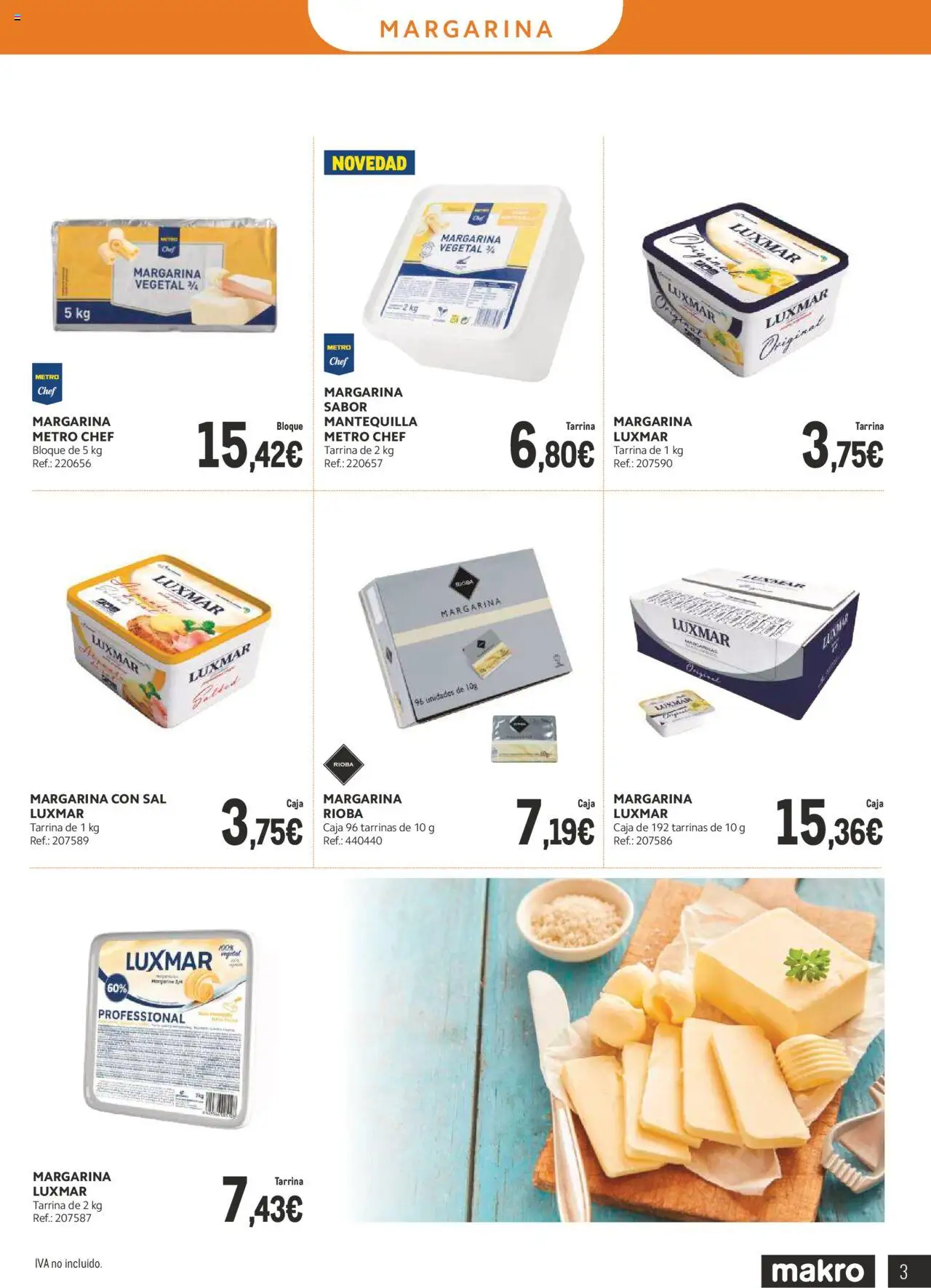 Makro - Lácteos Sur 2 │ válido desde el 06.10.2025 | Página: 3 | Productos: Margarina, Συσκευή ροής, Caja