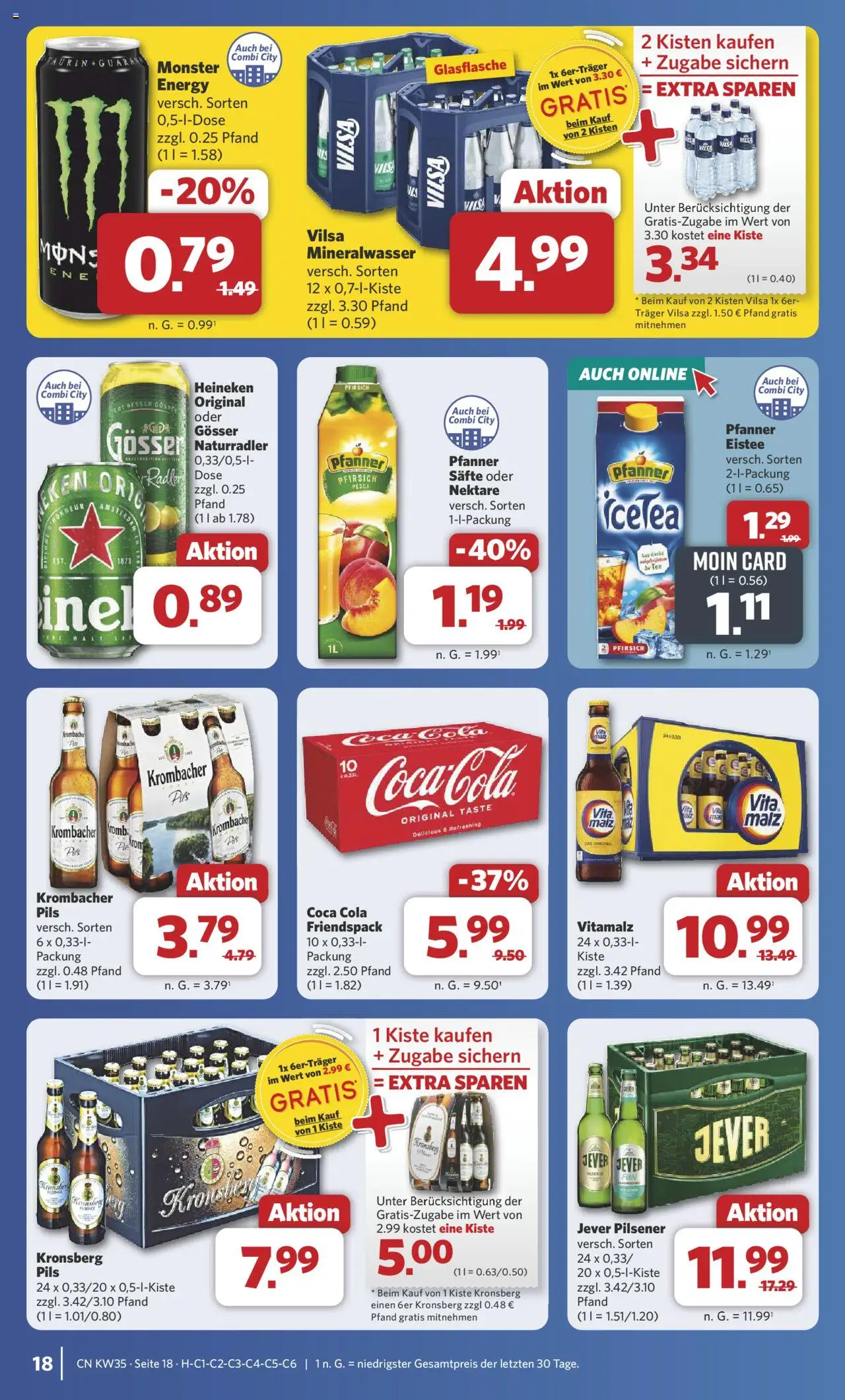 Combi Prospekt 	 - gültig ab dem 25.08.2025 | Seite: 24 | Produkte: Energy, Heineken, Pfirsich, Krombacher