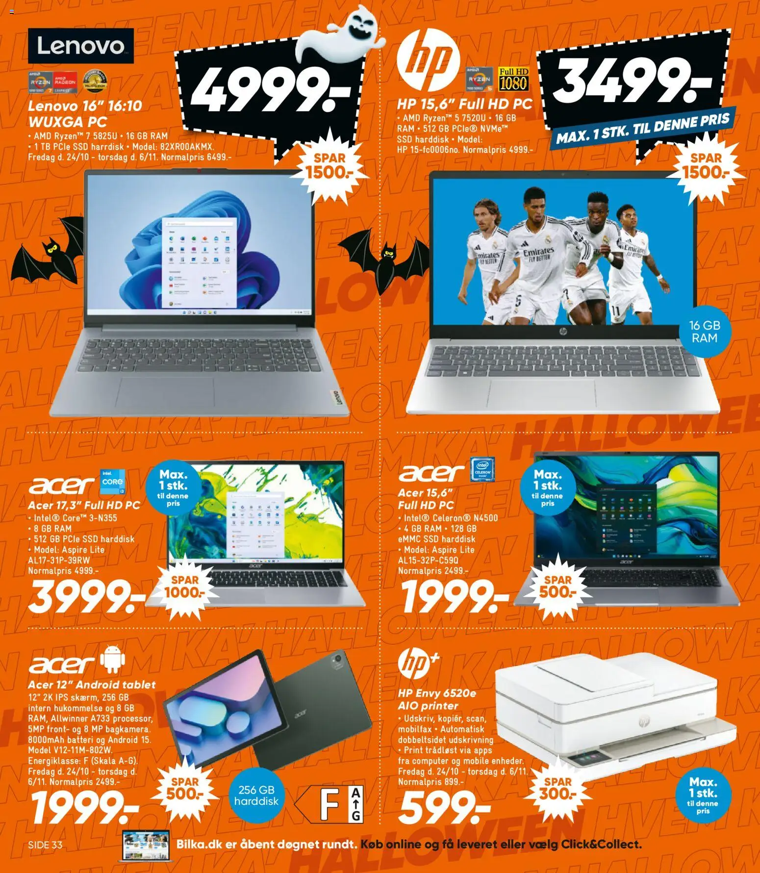 Bilka tilbudsavis – gyldig fra 24.10.2025 | Side: 33 | Produkter: RAM, Computer, Printer, Harddisk