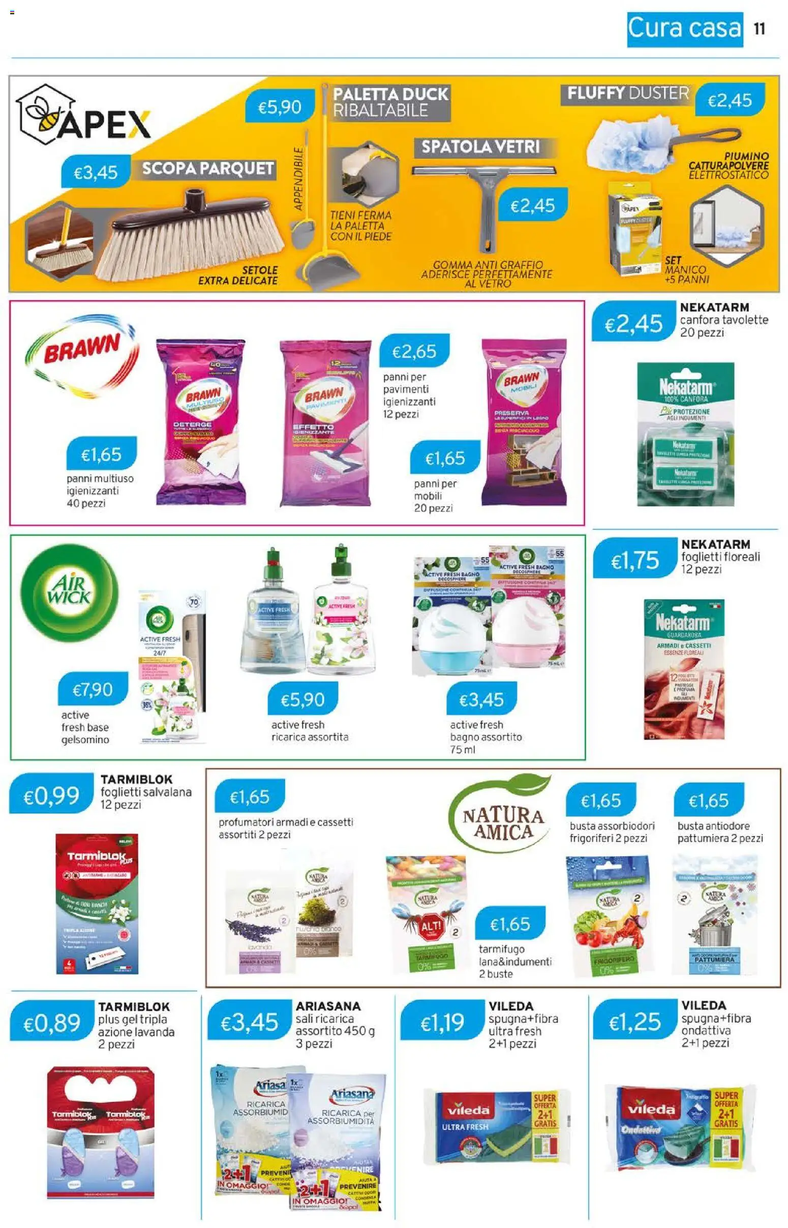 Volantino Sirene Blu del 01.04.2026 | Pagina: 11 | Prodotti: Scopa, Spatola, Pattumiera, Bagno