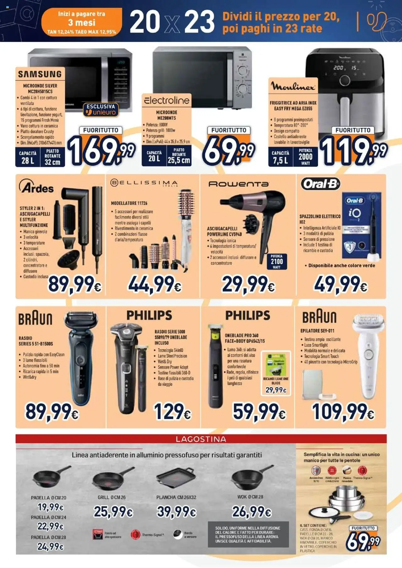 Volantino Unieuro del 01.08.2025 | Pagina: 17 | Prodotti: Spazzolino, Padella, Friggitrice, Spazzolino elettrico