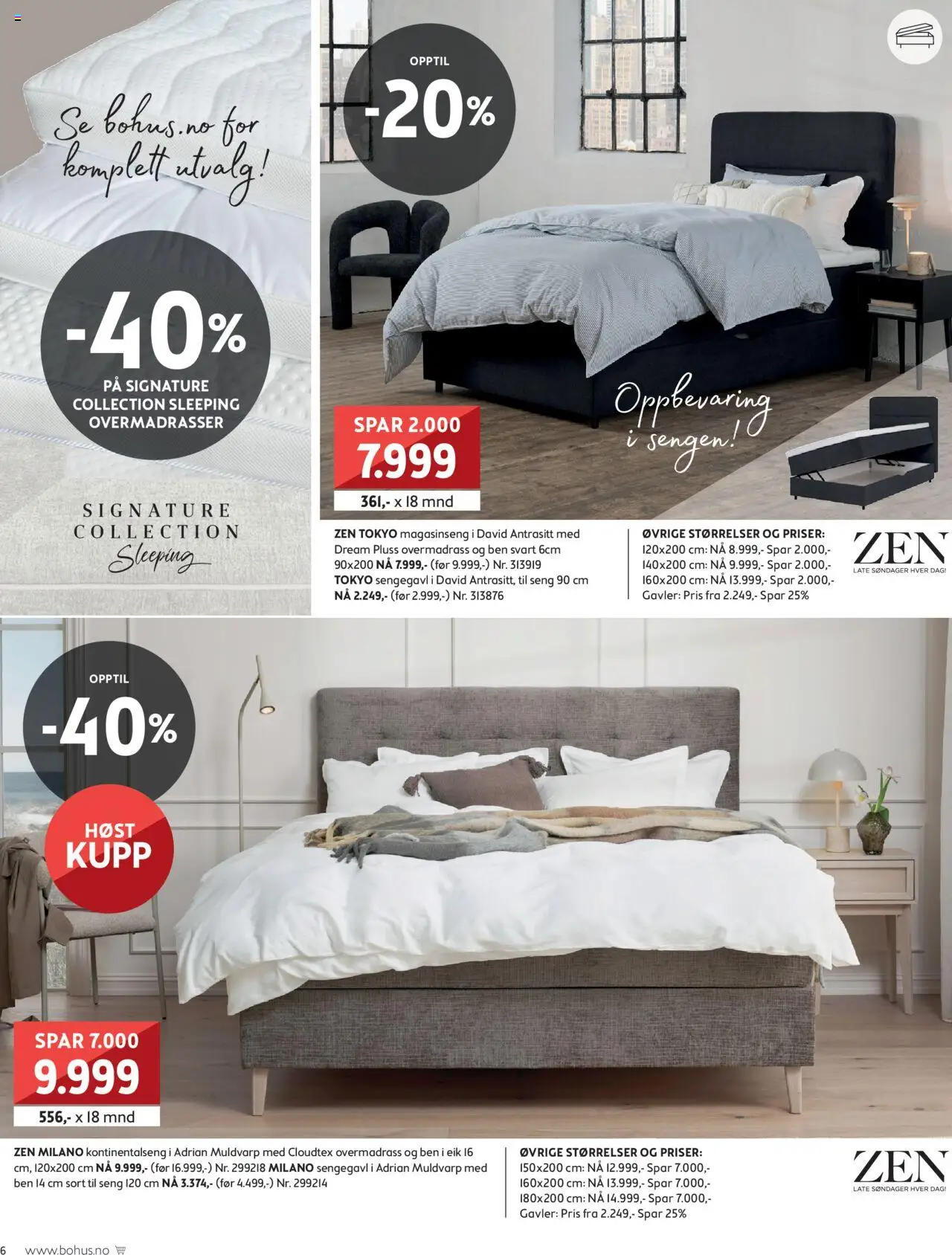 {H1} | Side: 6 | Produkter: Overmadrass, Kontinentalseng, Seng, Sengegavl