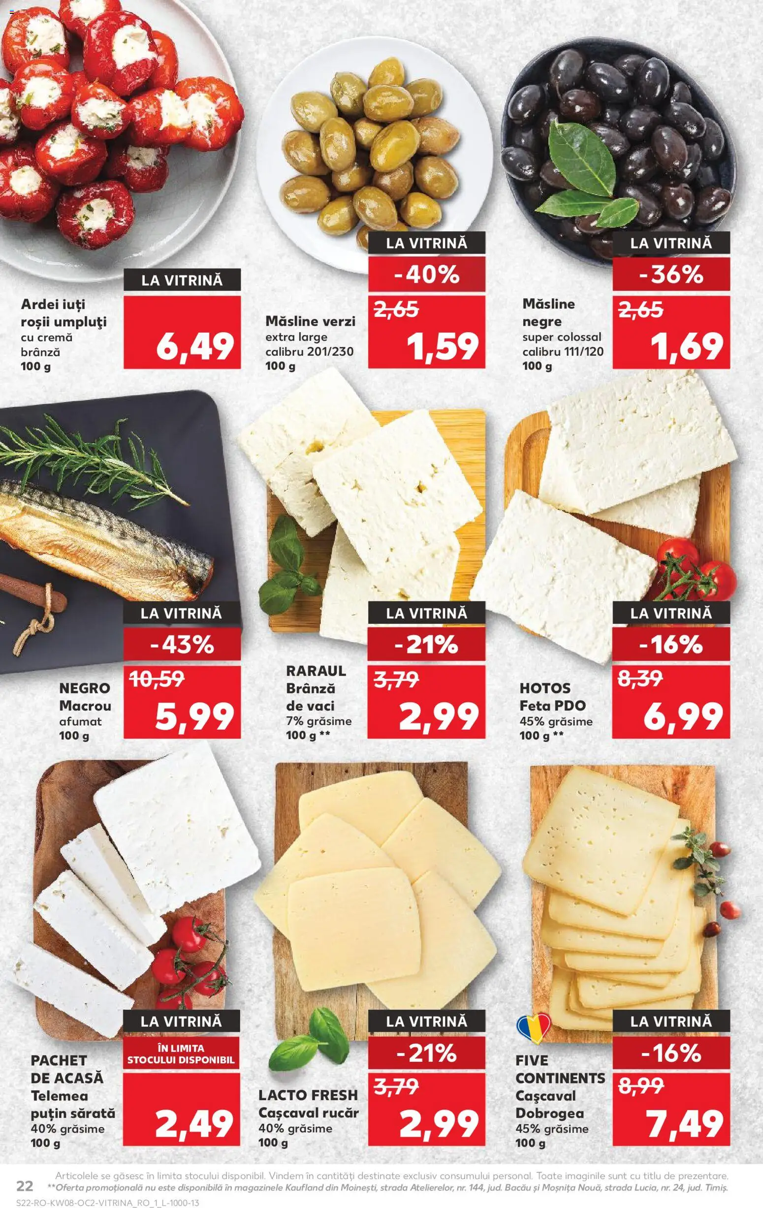 Noul catalog Kaufland – valabil de la 18.02.2026 | Pagină: 22 | Produse: Hijyenik ped, Măsline, Brânză, Roșii