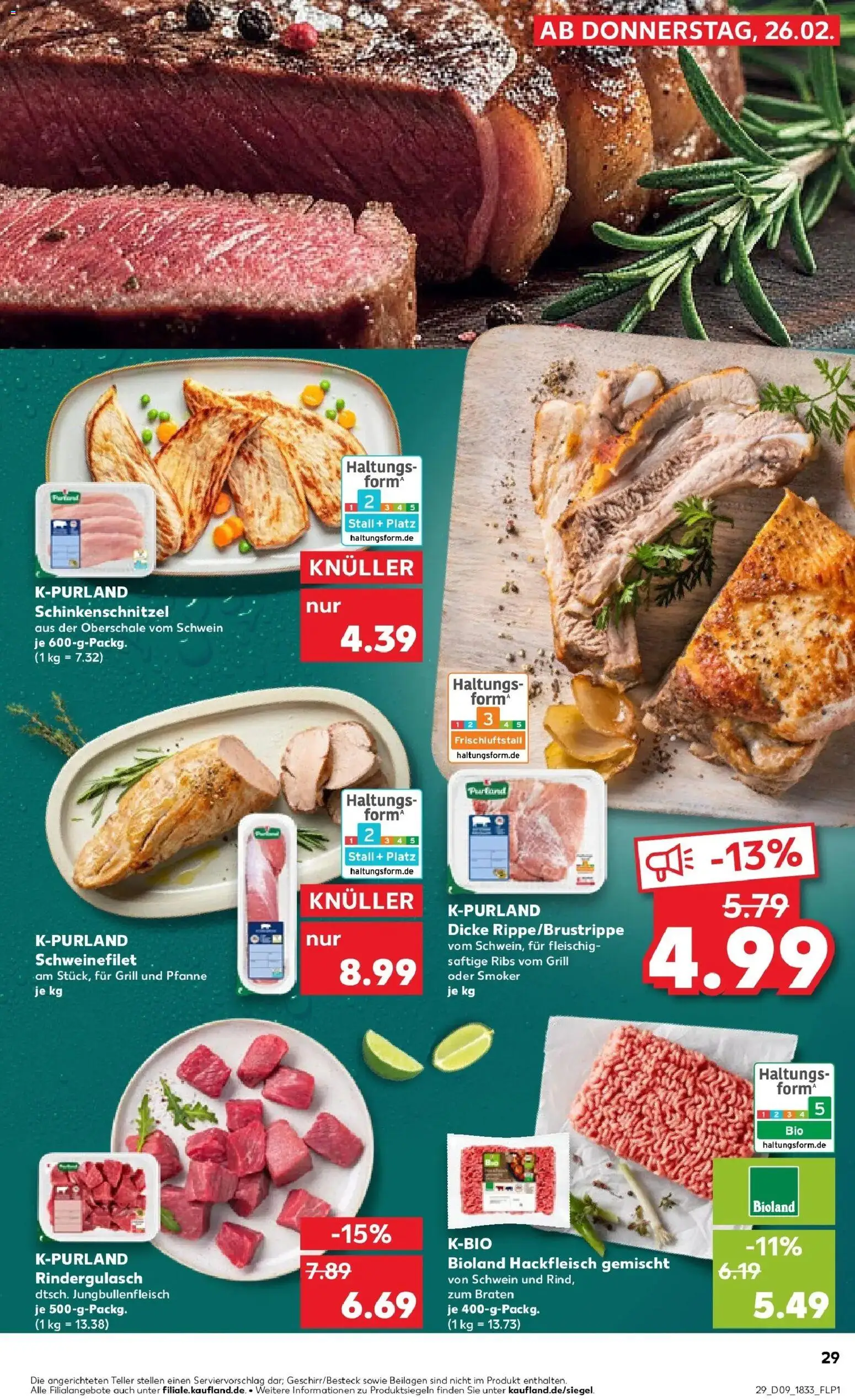 Kaufland prospekt Werl	 – gültig ab 26.02.2026 | Seite: 29 | Produkte: Grill, Rindergulasch, Schweinefilet, Hackfleisch