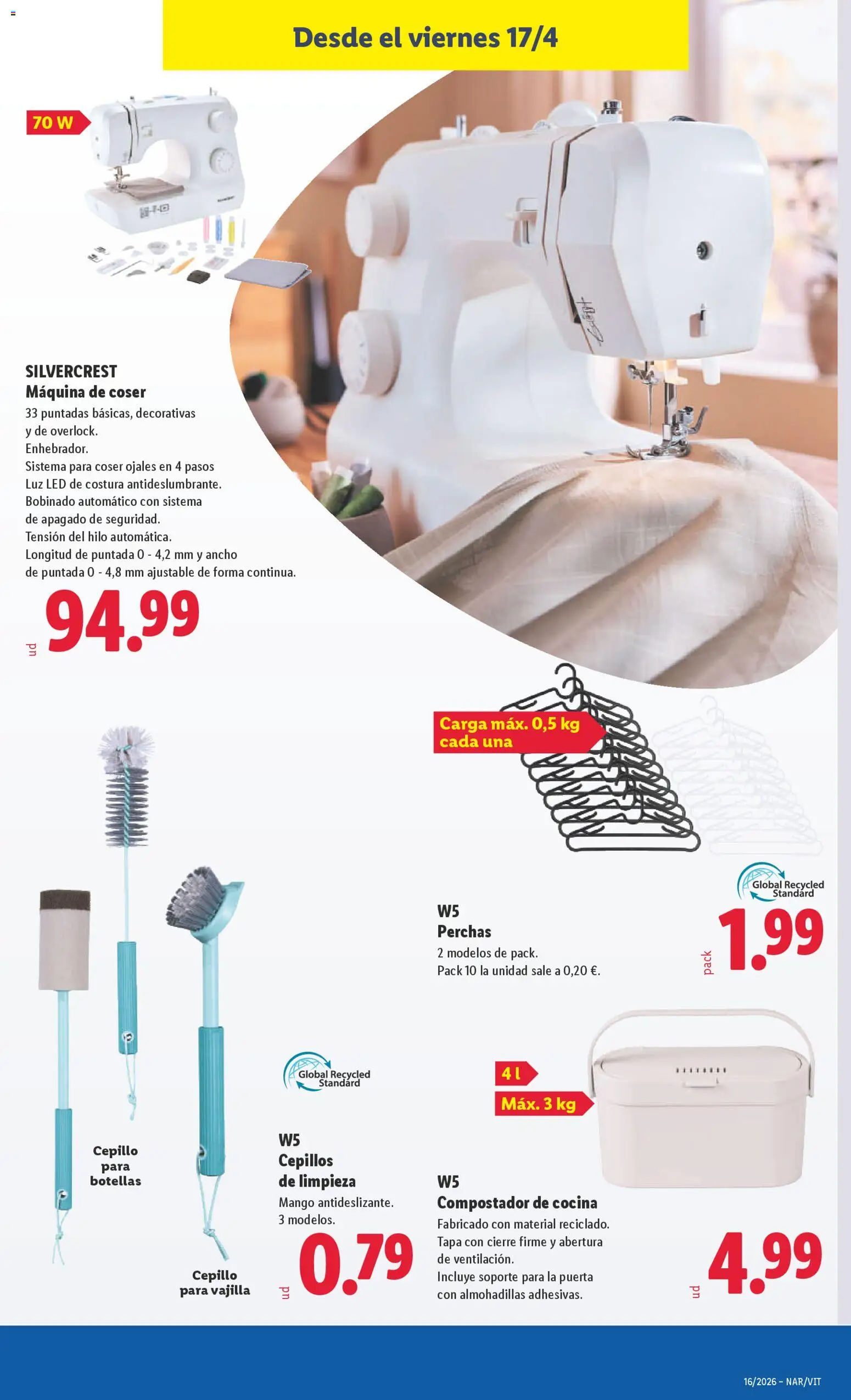 Lidl folleto de bazar │ válido desde el 13.04.2026 | Página: 21 | Productos: Cepillo, Cocina, Ρούτερ, Máquina de coser