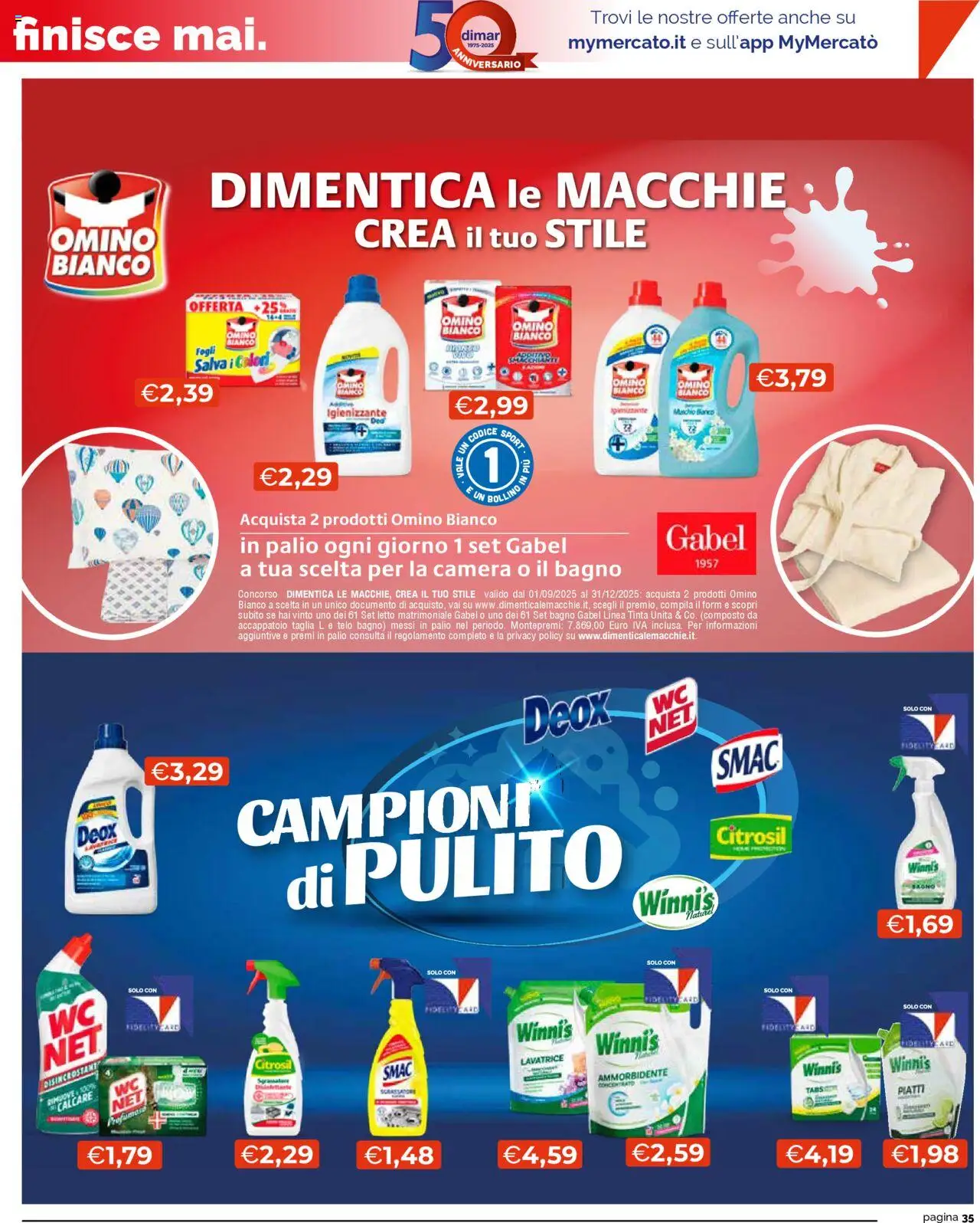 Volantino Mercatò del 02.10.2025 | Pagina: 35 | Prodotti: Ammorbidente, Accappatoio, Lavatrice, Bagno