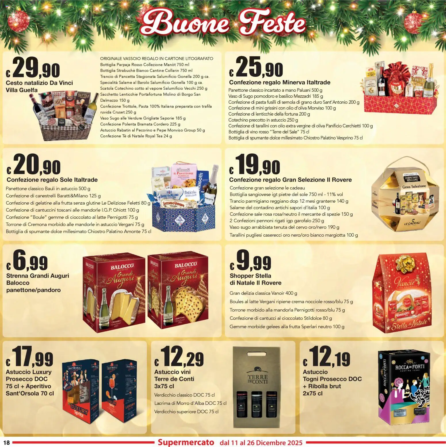Volantino Sì con Te del 11.12.2025 | Pagina: 18 | Prodotti: Salame, Prosecco, Nocciole, Vaso