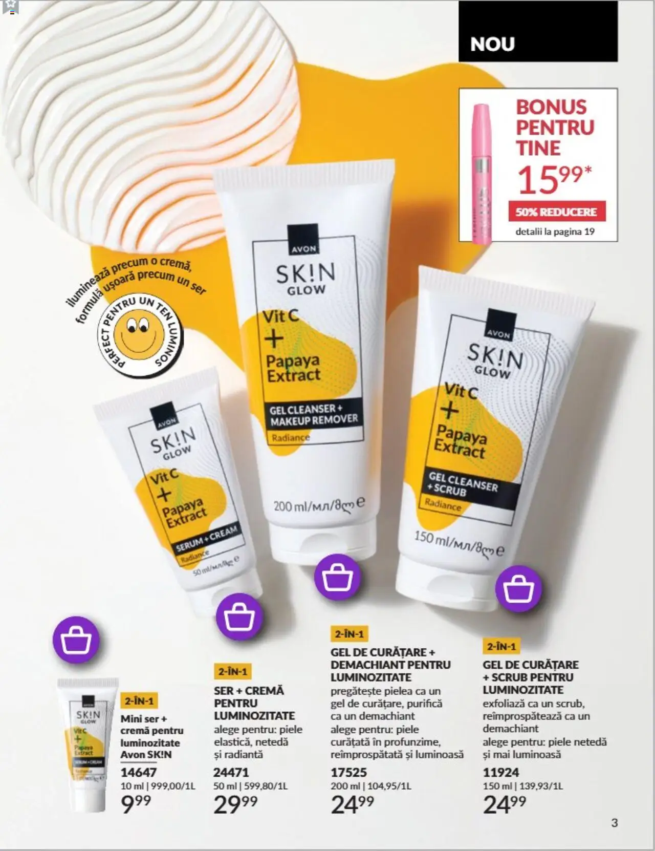 Catalog Avon - Mini Broșură – valabil de la 01.08.2025 | Pagină: 6 | Produse: Serum, Demachiant, Gel de curățare, Scrub