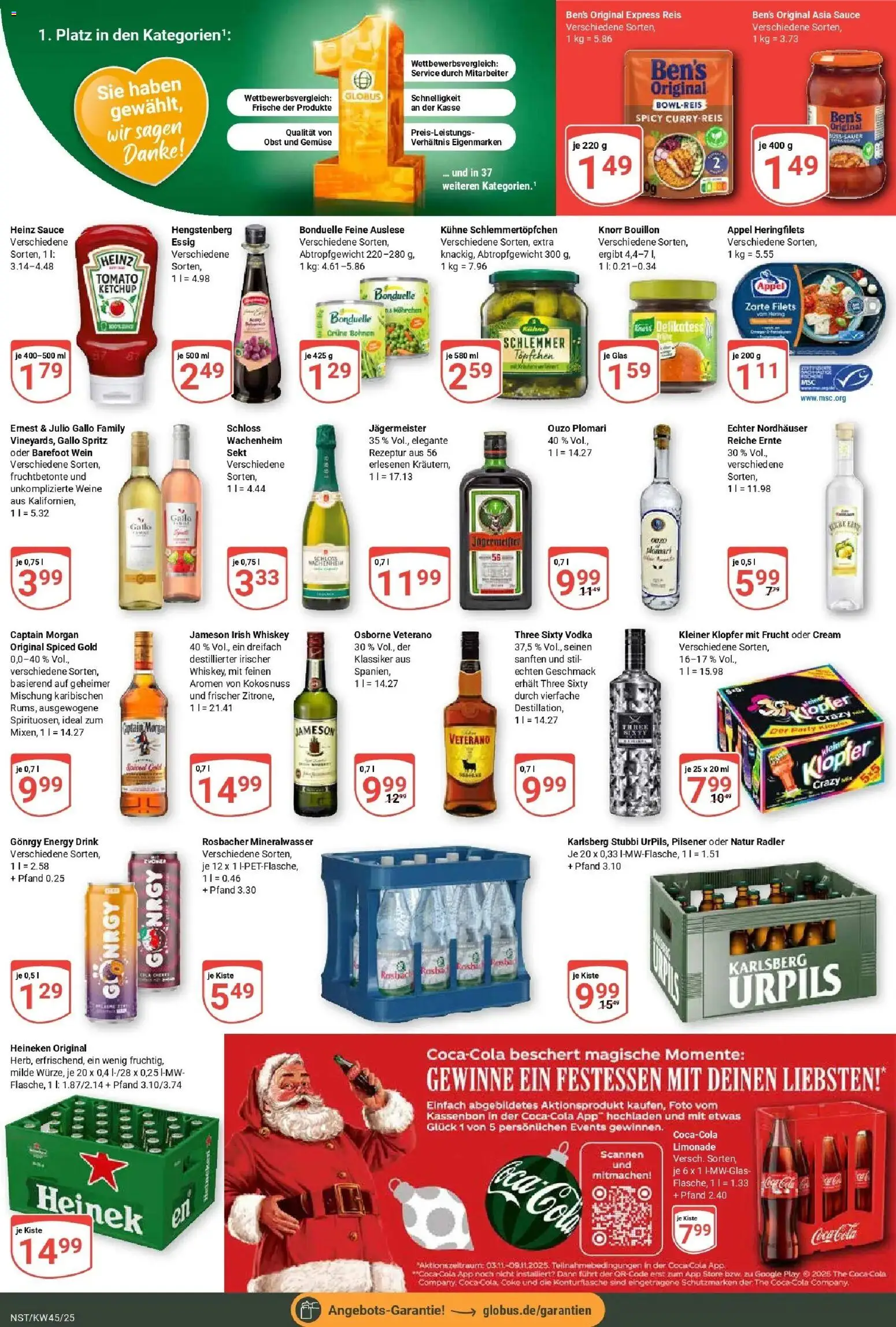 Globus prospekt Neustadt	 – gültig ab 02.11.2025 | Seite: 4 | Produkte: Coca cola, Ouzo, Cola, Energy