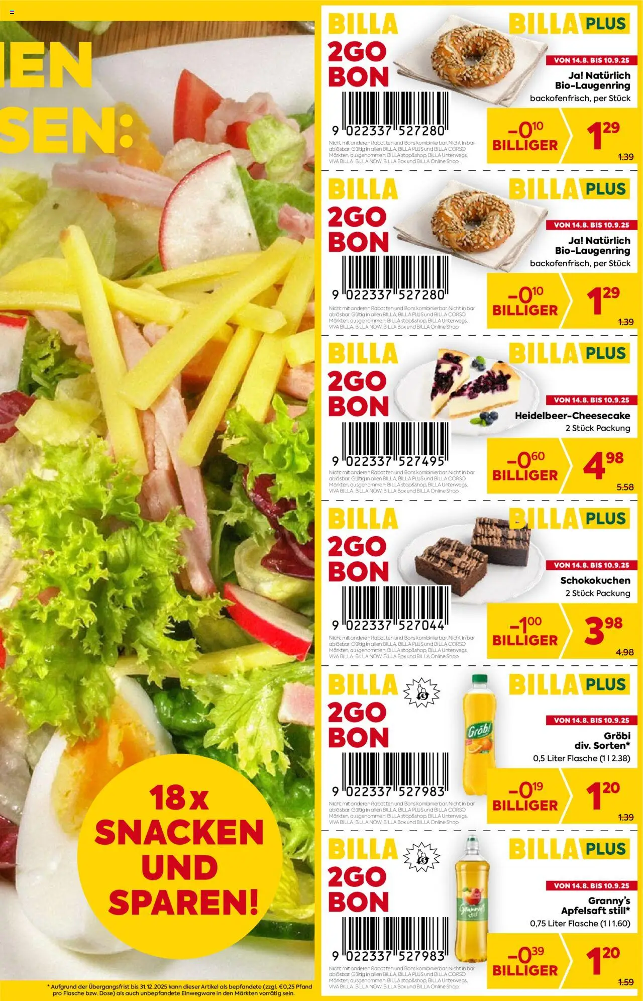 Billa 2Go Bons gültig ab 14.08.2025 | Seite: 3 | Produkte: Box, Planche de surf