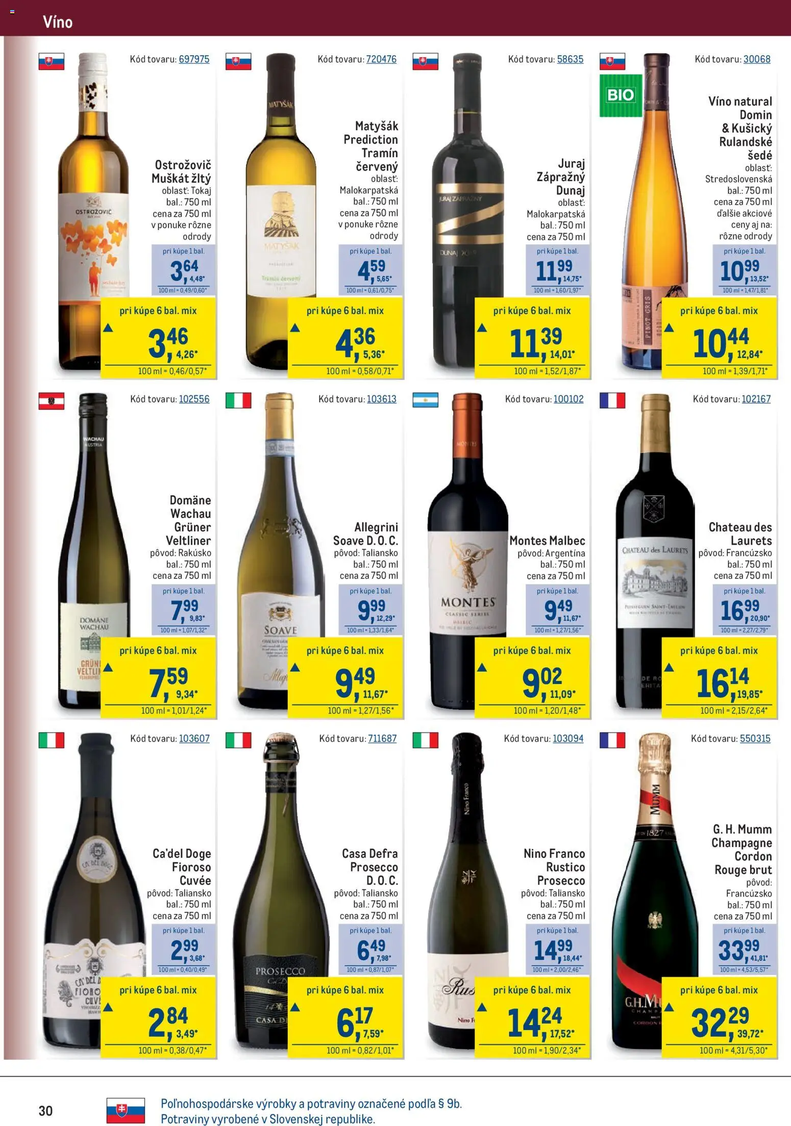 Nové Metro akcie – leták je platný od 28.01.2026 | Strana: 30 | Produkty: Víno, Prosecco