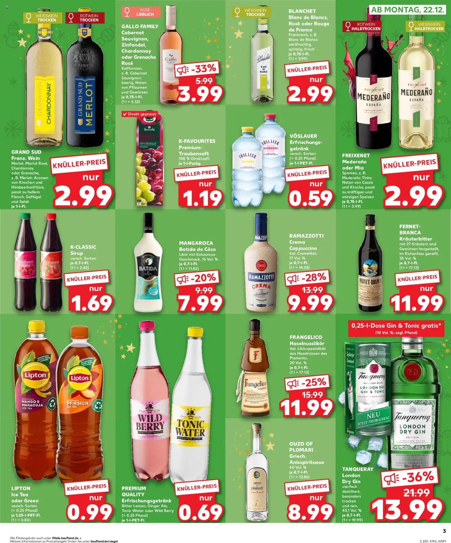 Kaufland prospekt Hannover	 – gültig ab 21.12.2025 | Seite: 3 | Produkte: Likör, Freixenet mederano, Ramazzotti crema, Salat