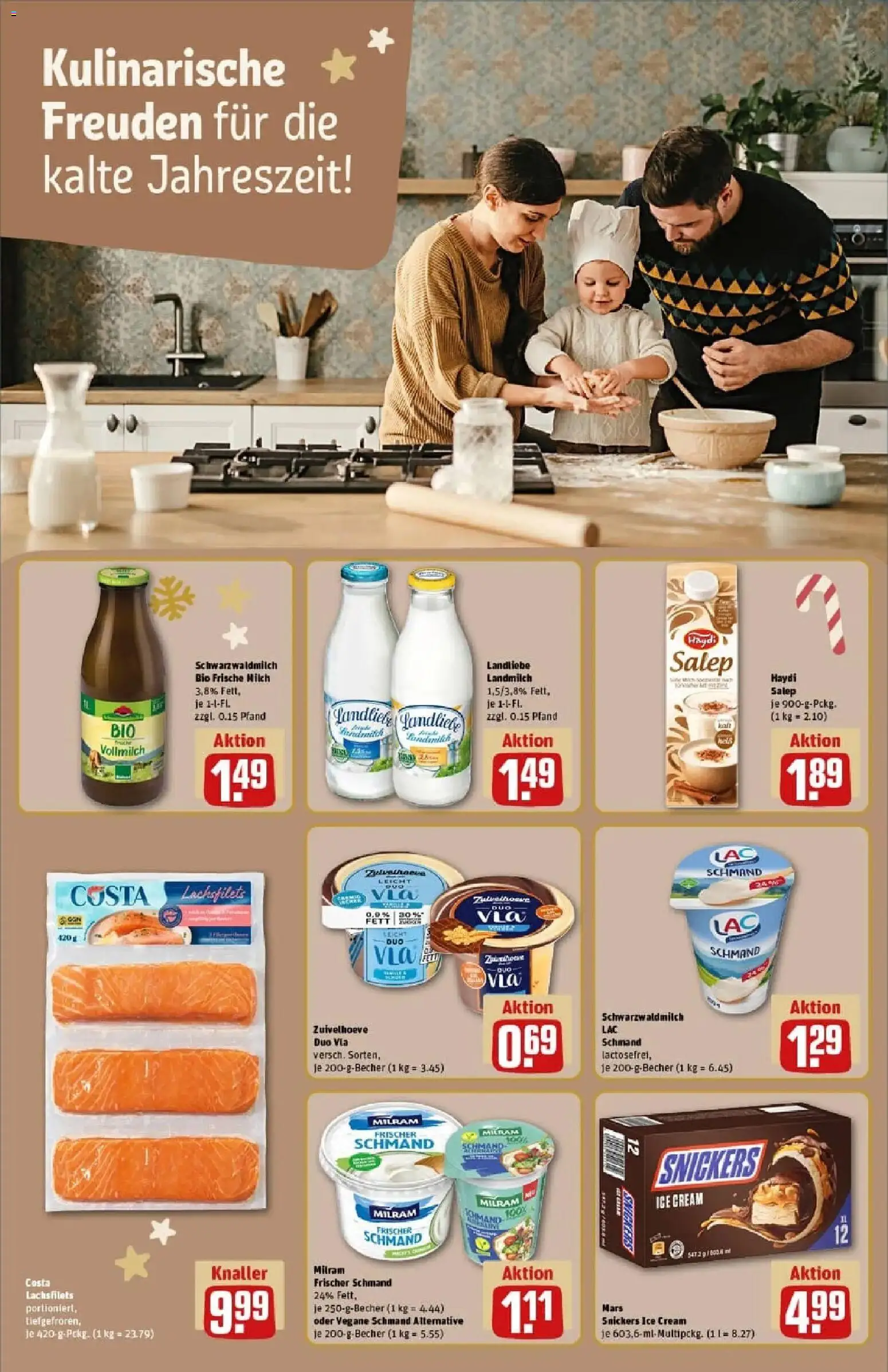 Rewe prospekt Stockstadt	 – gültig ab 23.11.2025 | Seite: 18 | Produkte: Milch, Pudding, Snickers, Milram