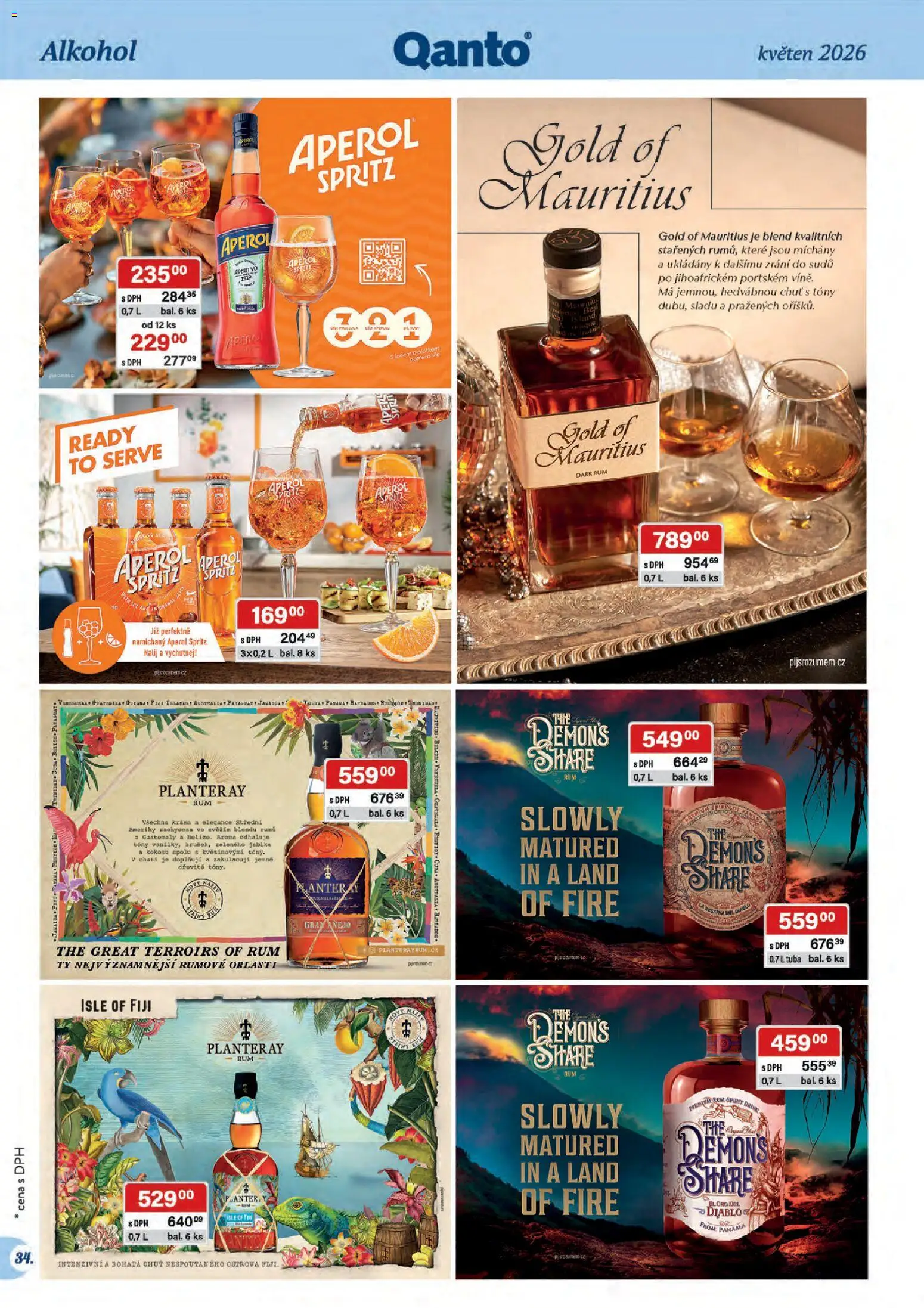 Astur & Qanto leták - Velkoobchod 05/2026 od 01.05.2026 | Strana: 34 | Produkty: Rum, Tuba, Spritz, Aperol