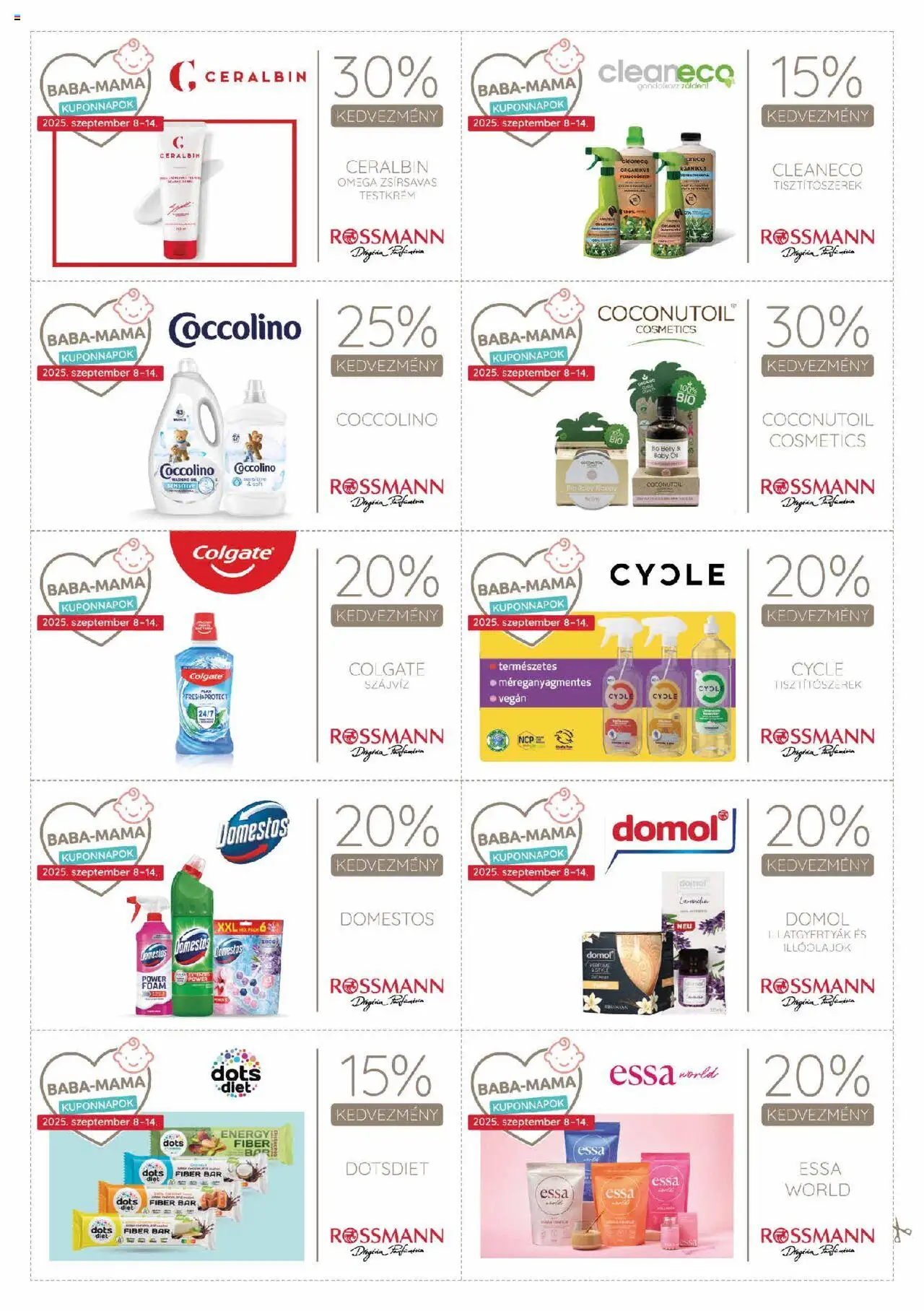 Rossmann akciós ujság - amely érvényes a következő dátumtól: 08.09.2025 | Oldal: 9 | Termékek: Coccolino, Testkrém, Szájvíz, Vegán