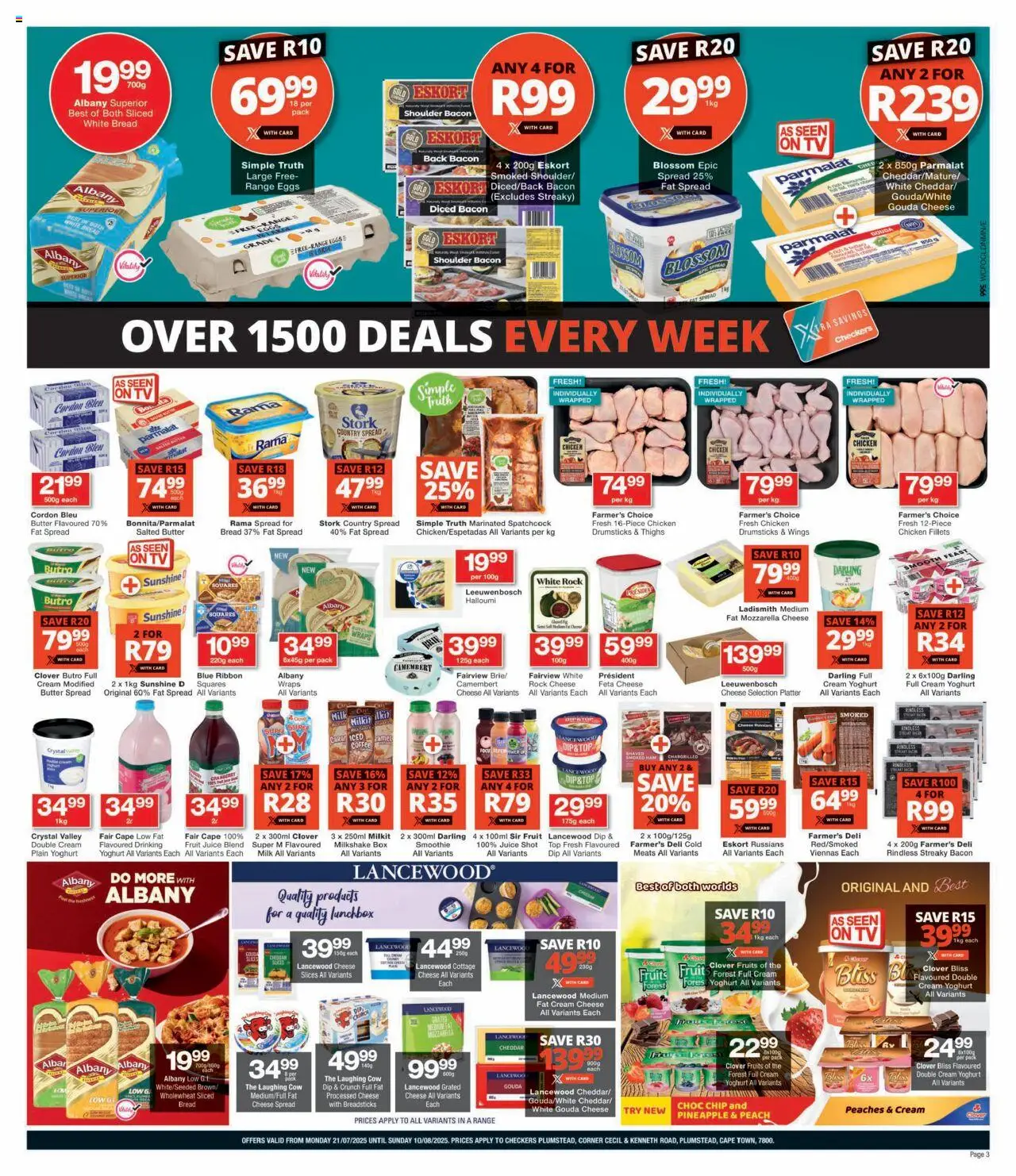 Checkers Western Cape - Plumstead Store Relaunch │ valid from 21.07.2025 | Page: 3 | Products: Milk, Butter, Chicken, Cream