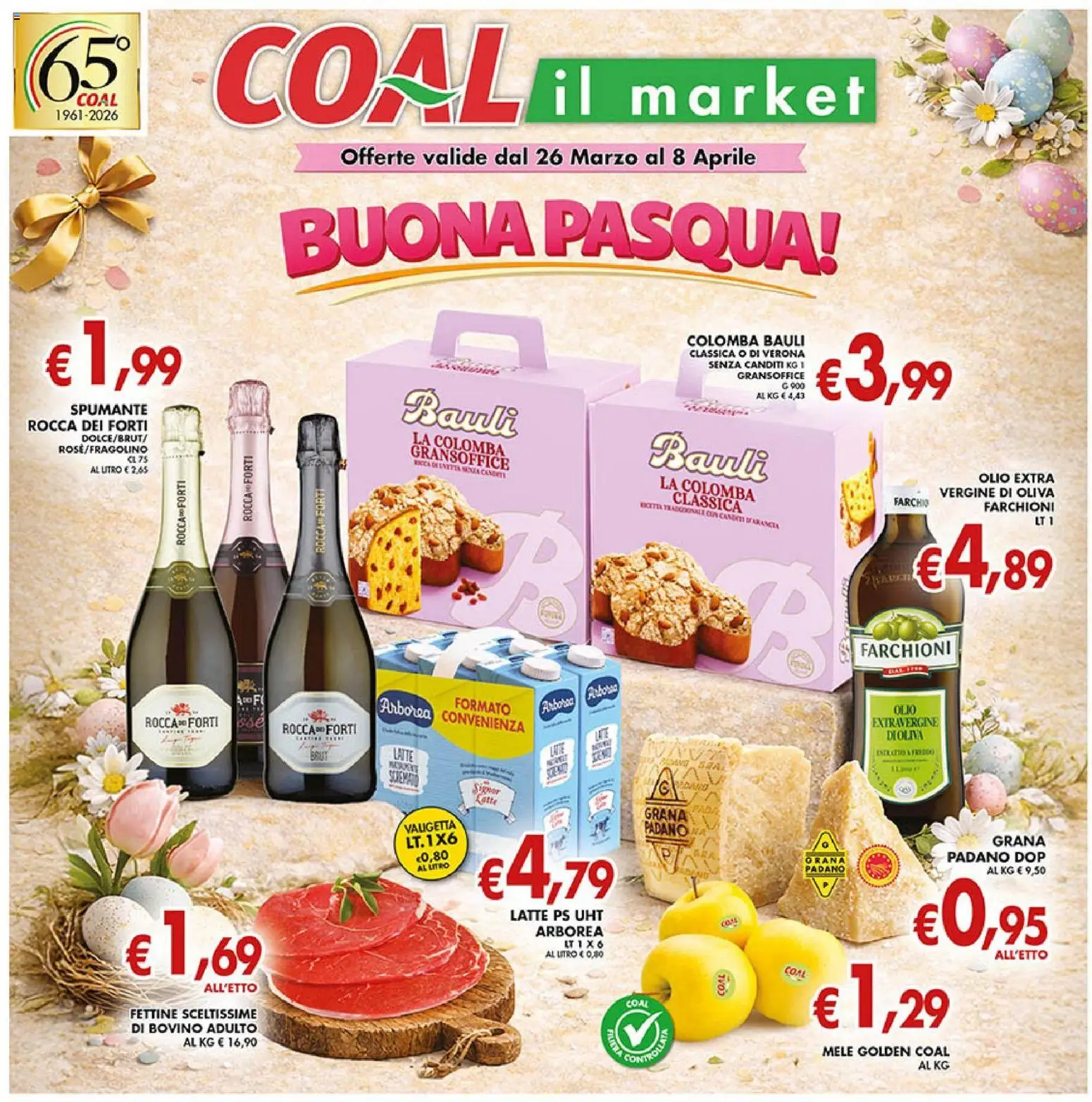 Volantino Coal del 26.03.2026 | Pagina: 1 | Prodotti: Mele, Latte, Olio, Spumante