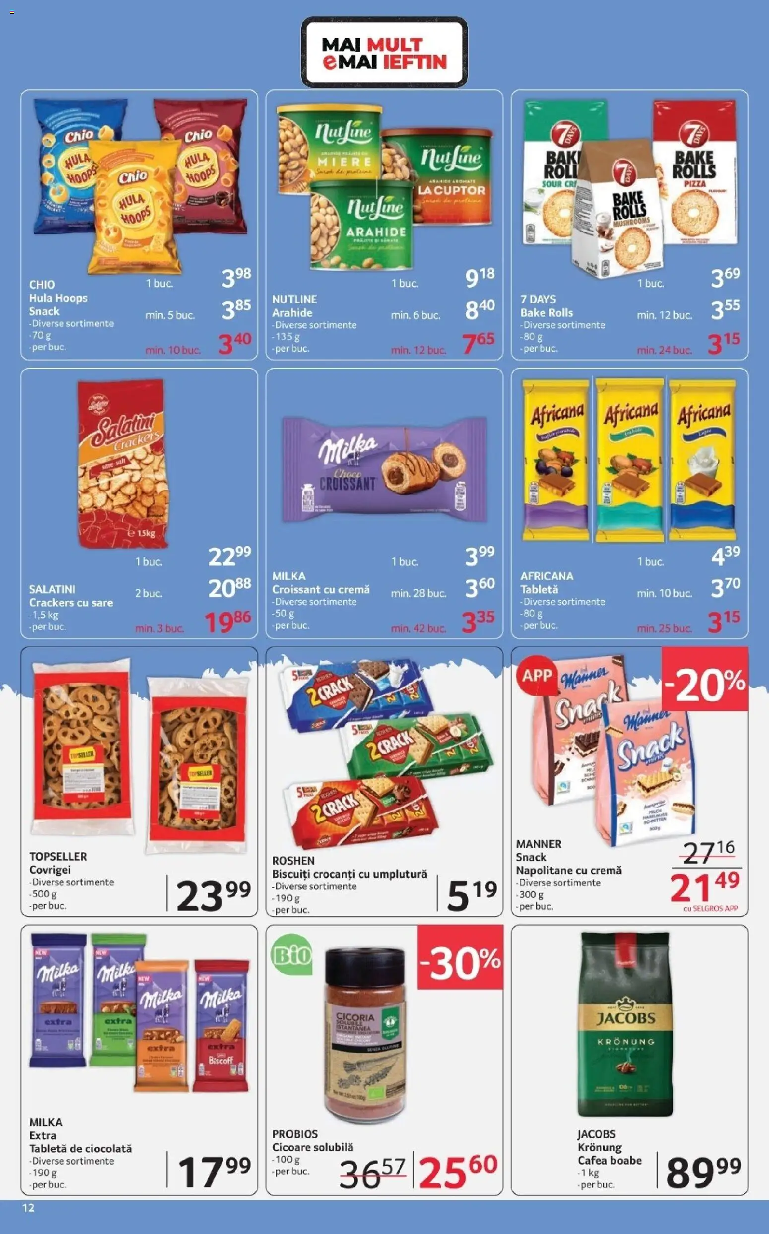 Noul catalog Selgros – valabil de la 23.01.2026 | Pagină: 12 | Produse: Arahide, Covrigei, Cafea, Pizza