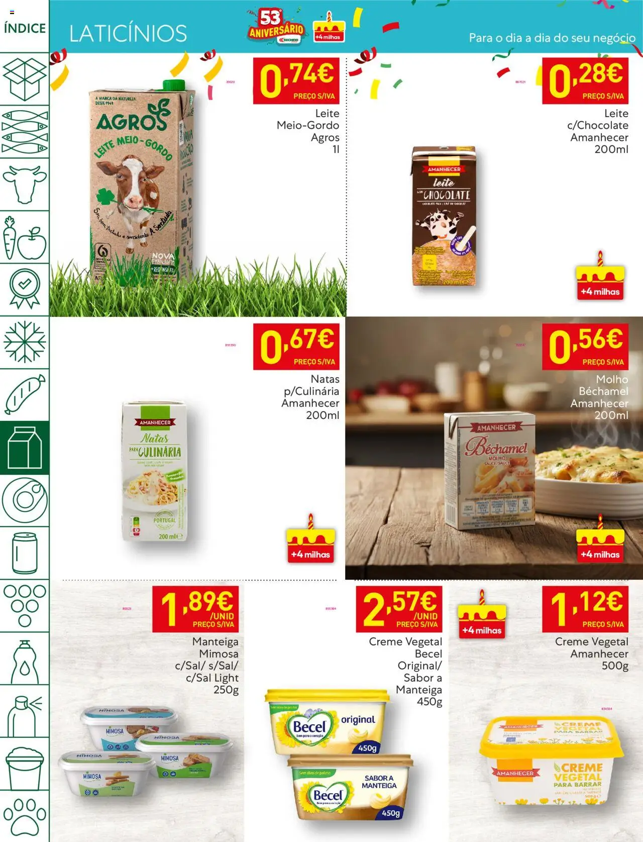 Recheio folheto │ válido de 21.10.2025 | Página: 22 | Produtos: Leite, Manteiga, Óleo, Natas