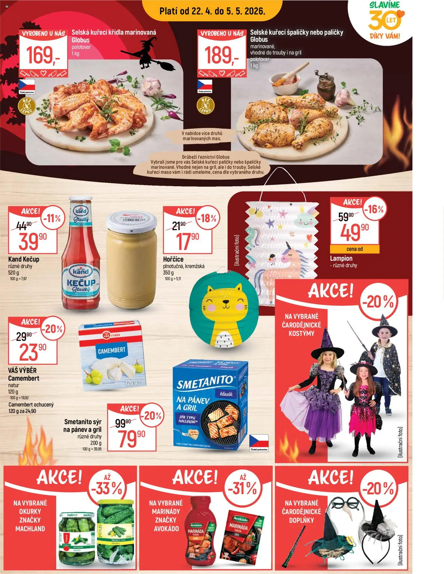 Globus leták - Trmice od 22.04.2026 | Strana: 14 | Produkty: Hořčice, Gril, Kuřecí Křídla, Camembert