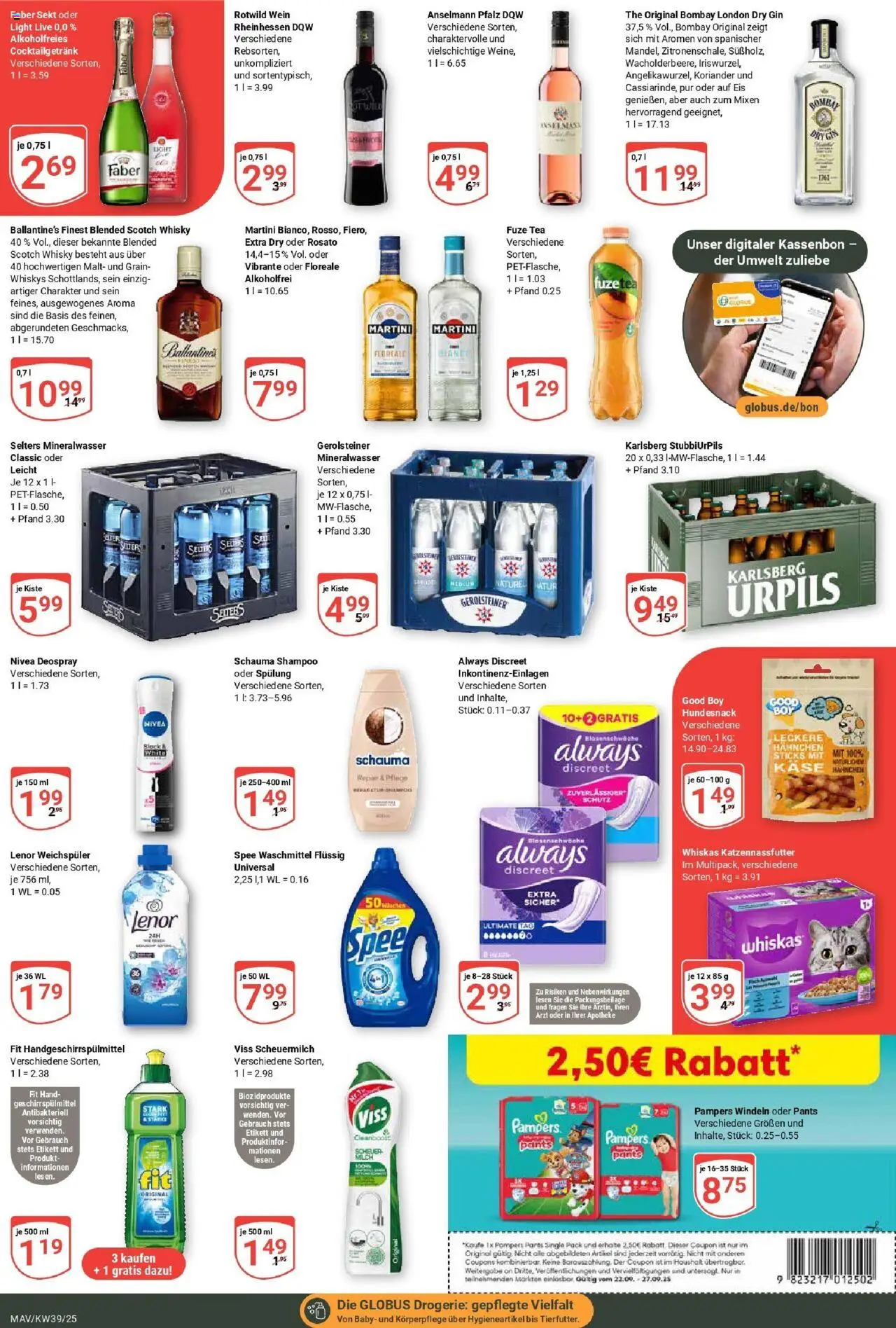 Globus prospekt Mannheim	 – gültig ab 21.09.2025 | Seite: 3 | Produkte: Martini, Waschmittel, Eis, Whiskas