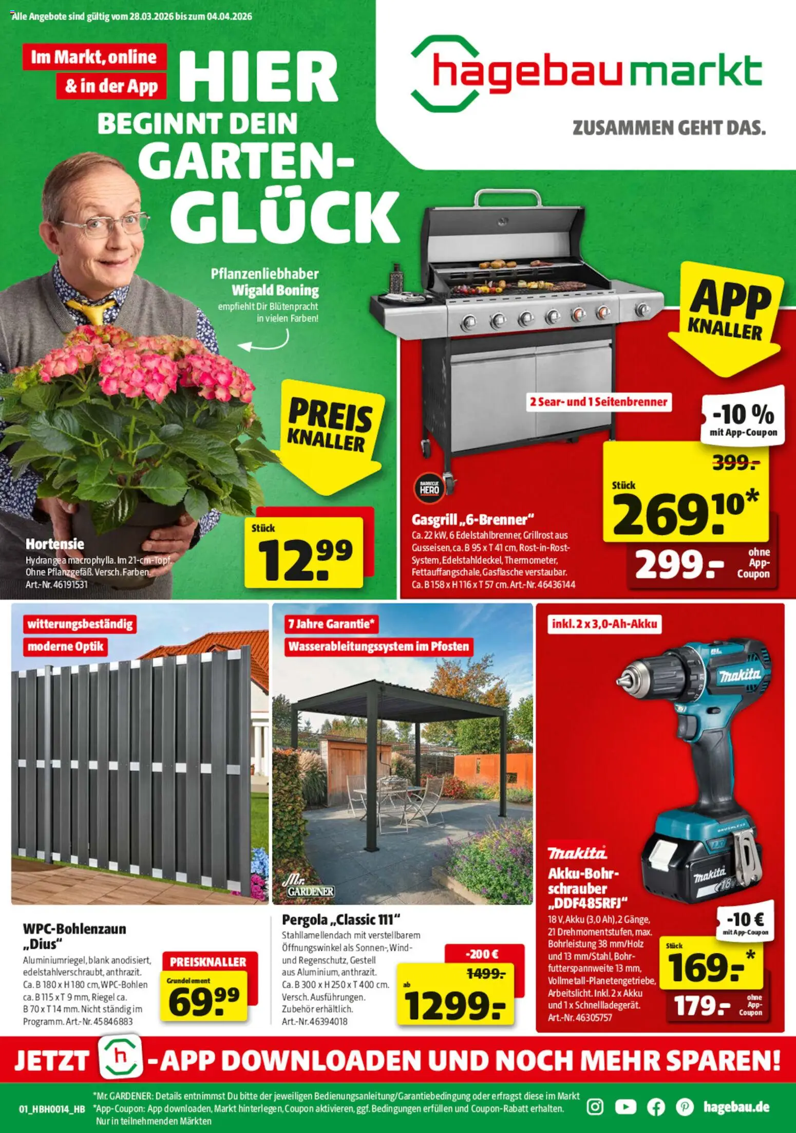 Hagebau Prospekt 	 – gültig ab 28.03.2026 | Seite: 1 | Produkte: Hortensie