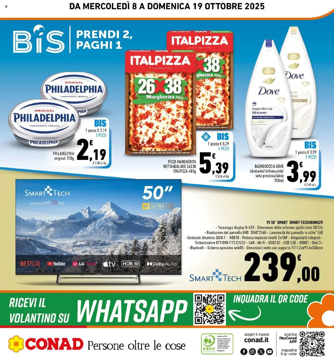 Volantino Conad del 08.10.2025 | Pagina: 32 | Prodotti: Pizza, Formaggio, Audio, USB