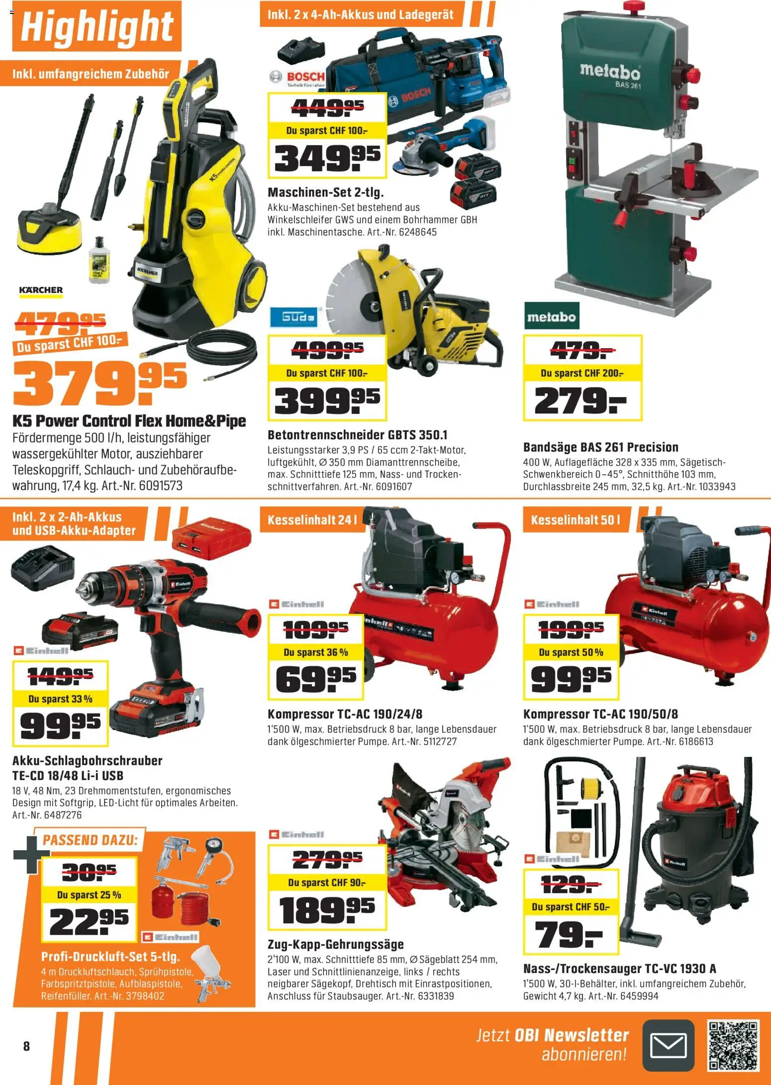 OBI - BIBERSTARKE Angebote bei OBI. – gültig ab 14.02.2026 | Seite: 8 | Produkte: Ladegerät, Usb, Gewicht, Bosch