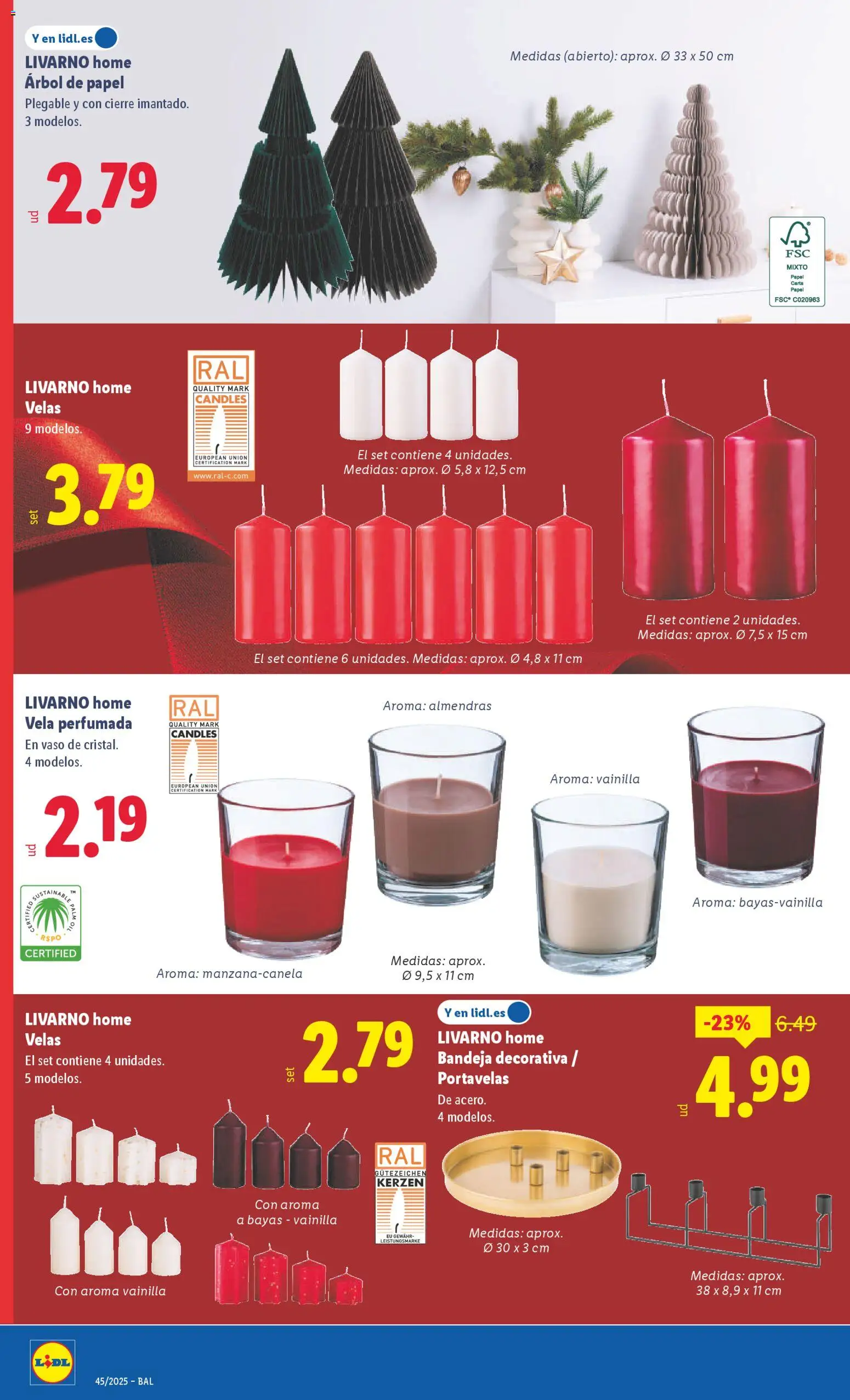Lidl folleto de bazar │ válido desde el 03.11.2025 | Página: 24 | Productos: Vela, Bandeja, Βραχιόλι