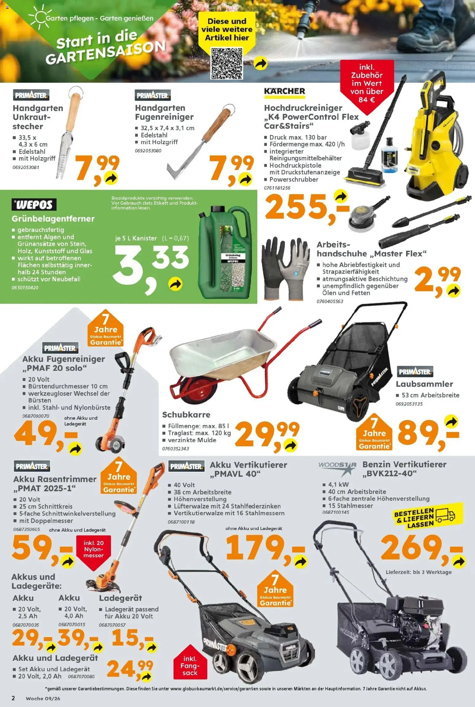 Globus Baumarkt prospekt Saarbrücken	 – gültig ab 22.02.2026 | Seite: 2 | Produkte: Hochdruckreiniger, Handschuhe, Ladegerät