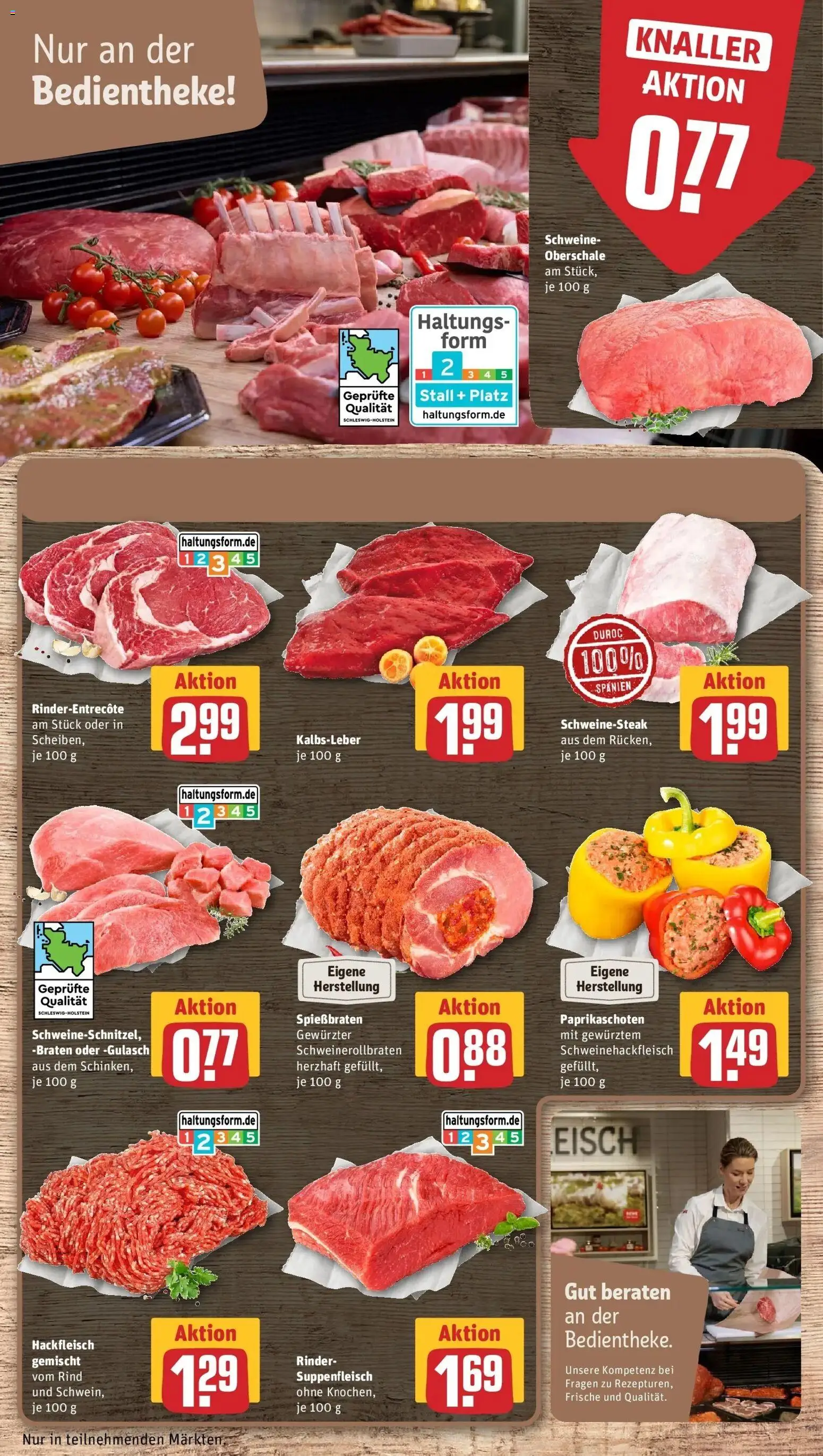 Rewe prospekt Itzehoe	 – gültig ab 09.02.2026 | Seite: 14 | Produkte: Kalbsleber, Gulasch, Suppenfleisch, Hackfleisch