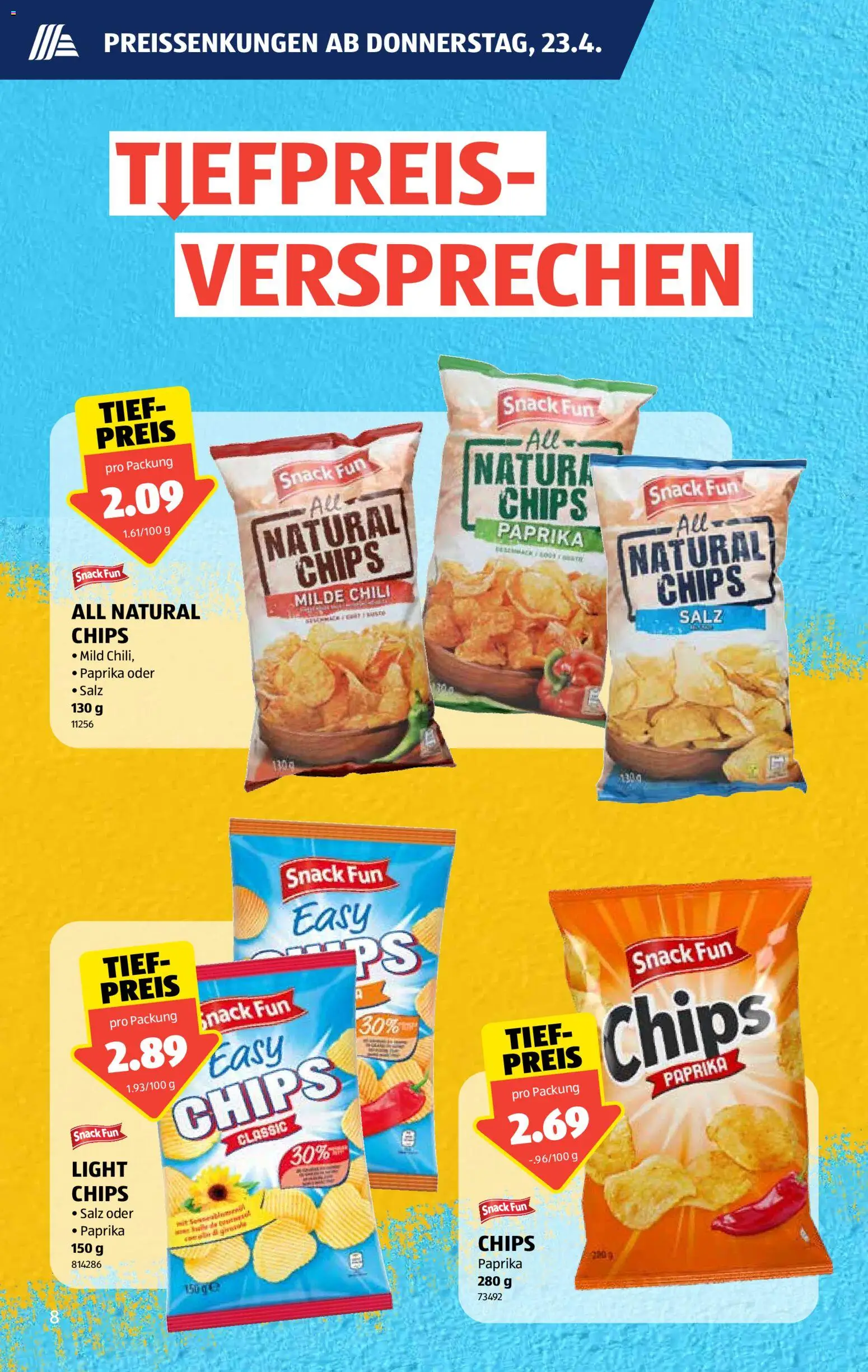 Aldi aktionen – gültig ab 23.04.2026 | Seite: 8 | Produkte: Chili, Chips, Salz