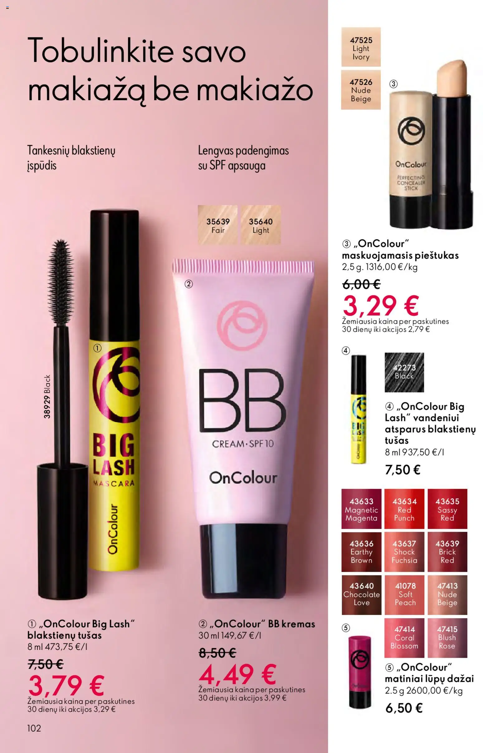 Oriflame akcijos nuo 01.04.2026 | Puslapis: 102 | Prekių: BB kremas, Tušas, Kremas