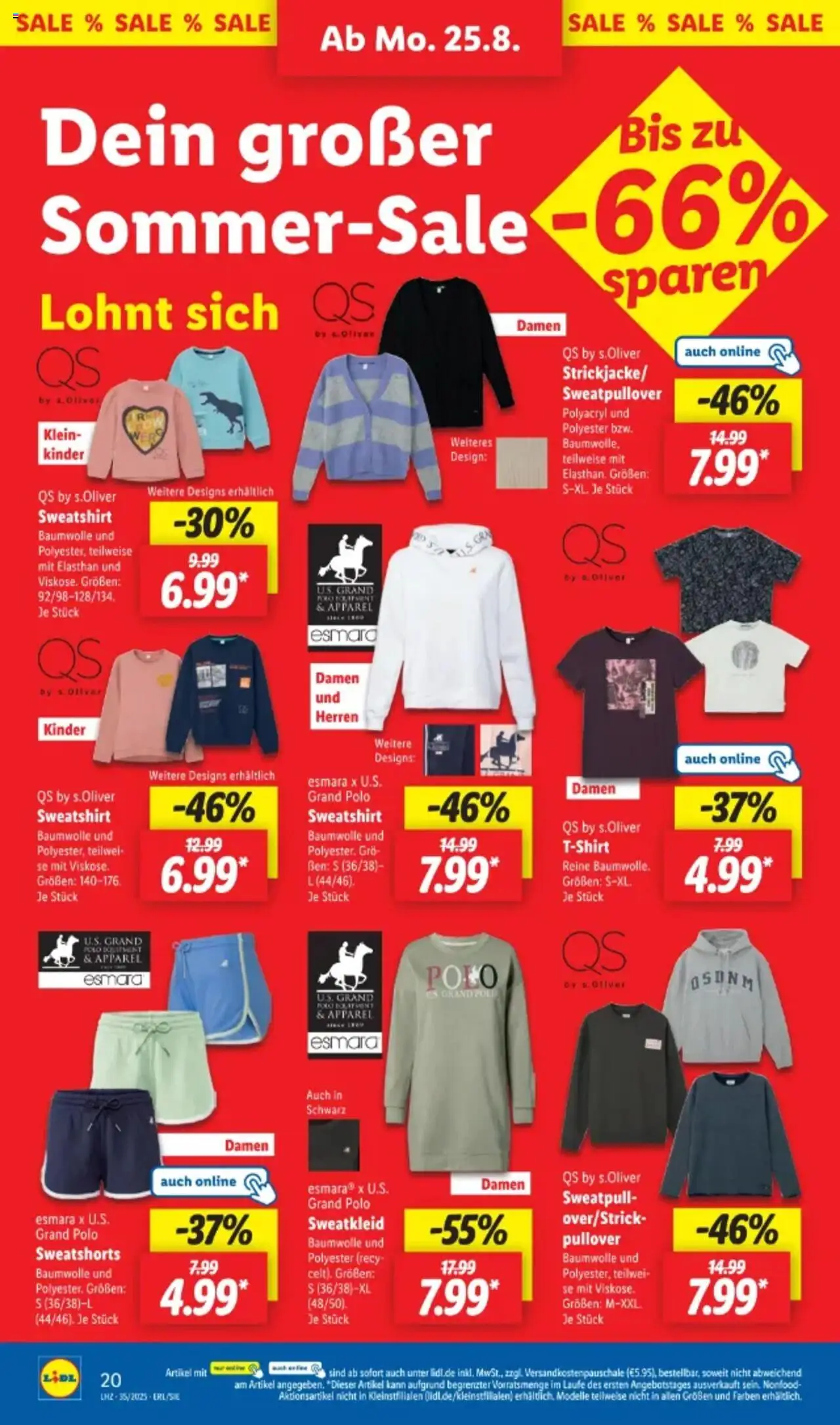 Lidl Prospekt 	 - gültig ab dem 25.08.2025 | Seite: 30 | Produkte: Sweatshirt, Sweatshorts, Pullover