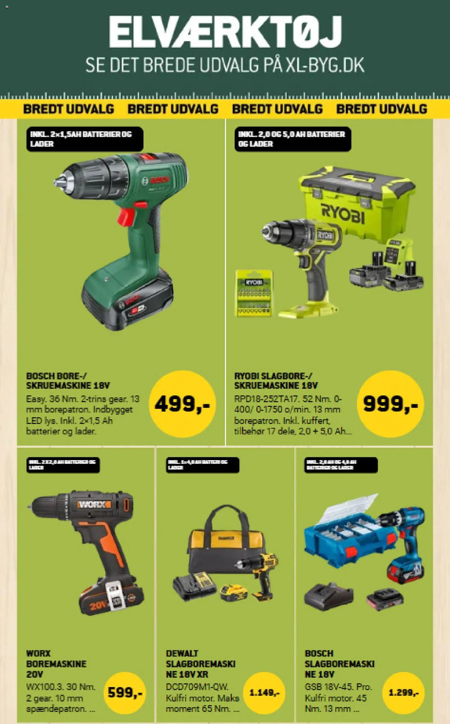 XL-BYG tilbudsavis – gyldig fra 27.03.2026 | Side: 29 | Produkter: Batterier, Boremaskine