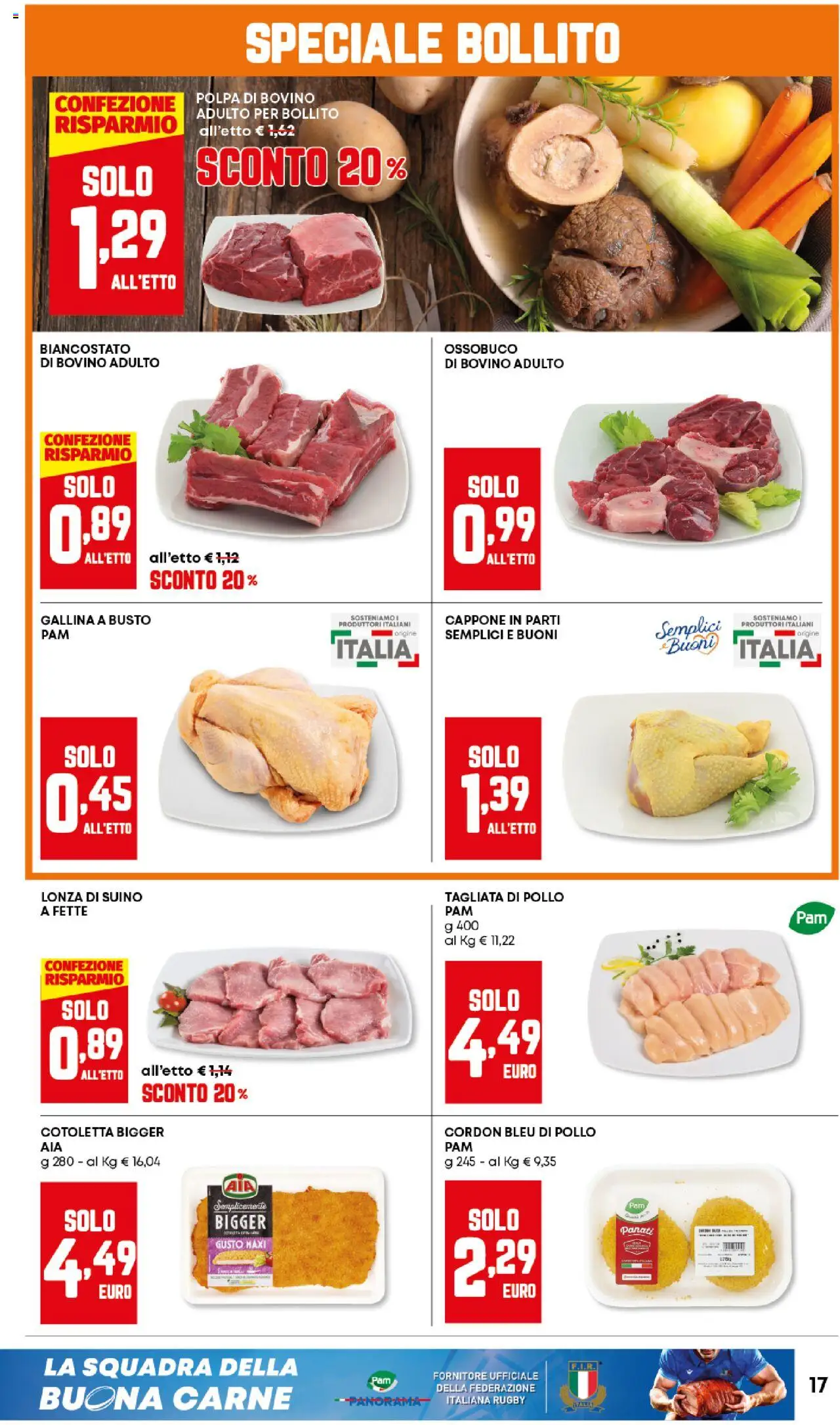 Volantino Panorama del 09.10.2025 | Pagina: 17 | Prodotti: Bovino, Pollo, Suino, Ossobuco