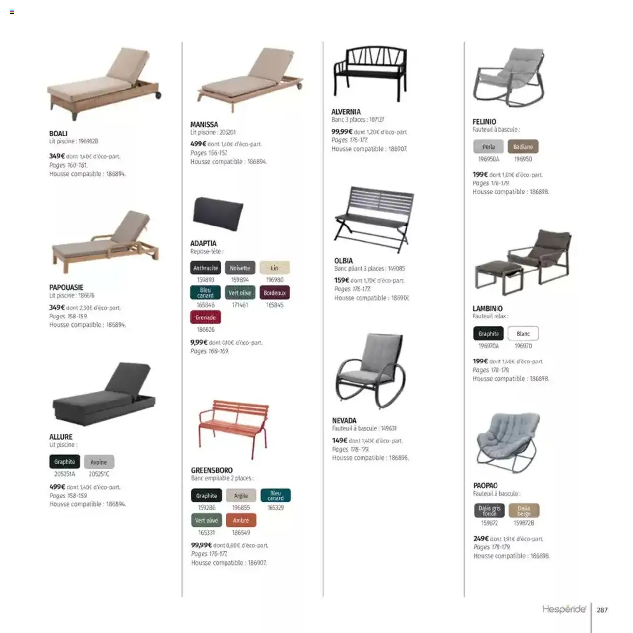  | Page: 287 | Produits: Olive, Argile, Lit, Fauteuil