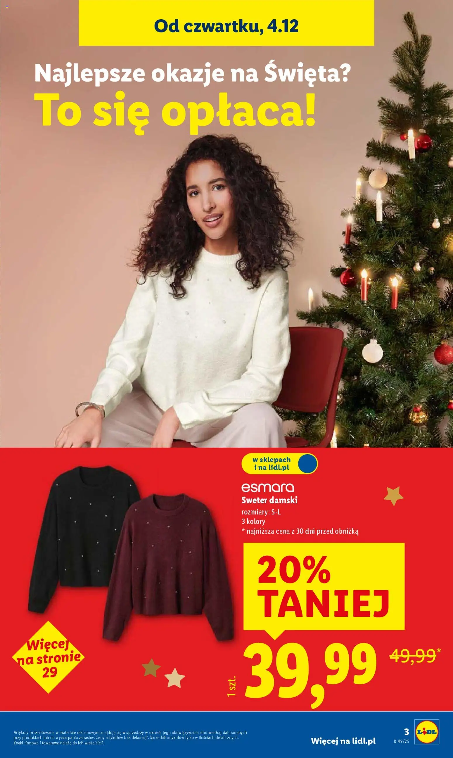 Lidl Gazetka - Cyber Monday od 01.12.2025 | Strona: 3 | Produkty: Sweter